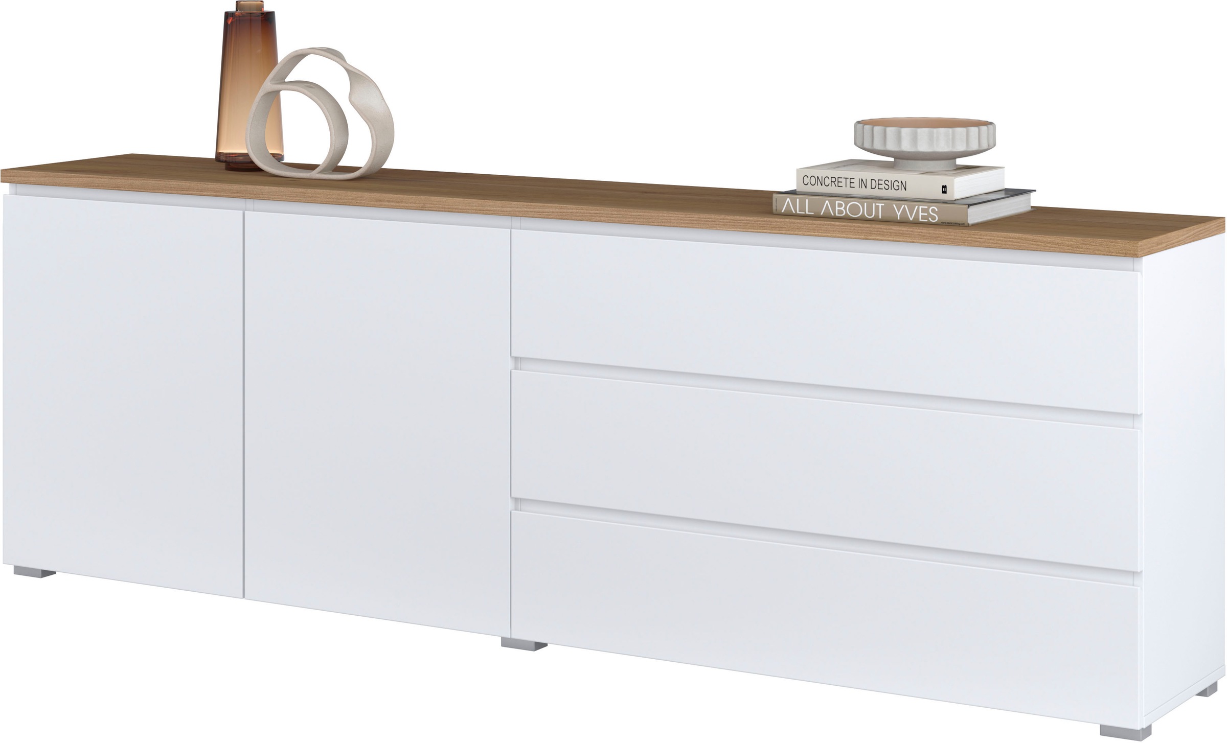 INOSIGN Sideboard »Modo, Breite 200 cm, moderne grifflose Kommode 2Türen/3 günstig online kaufen