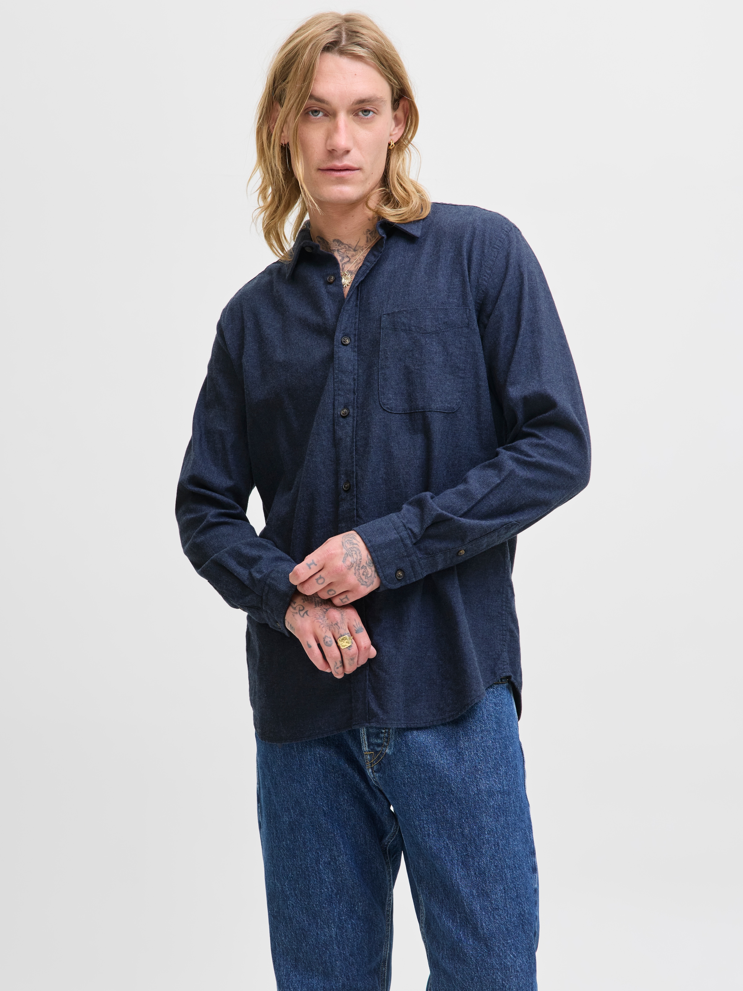 Jack & Jones Langarmhemd »Jjeclassic Melange Shirt L/S Noos«
