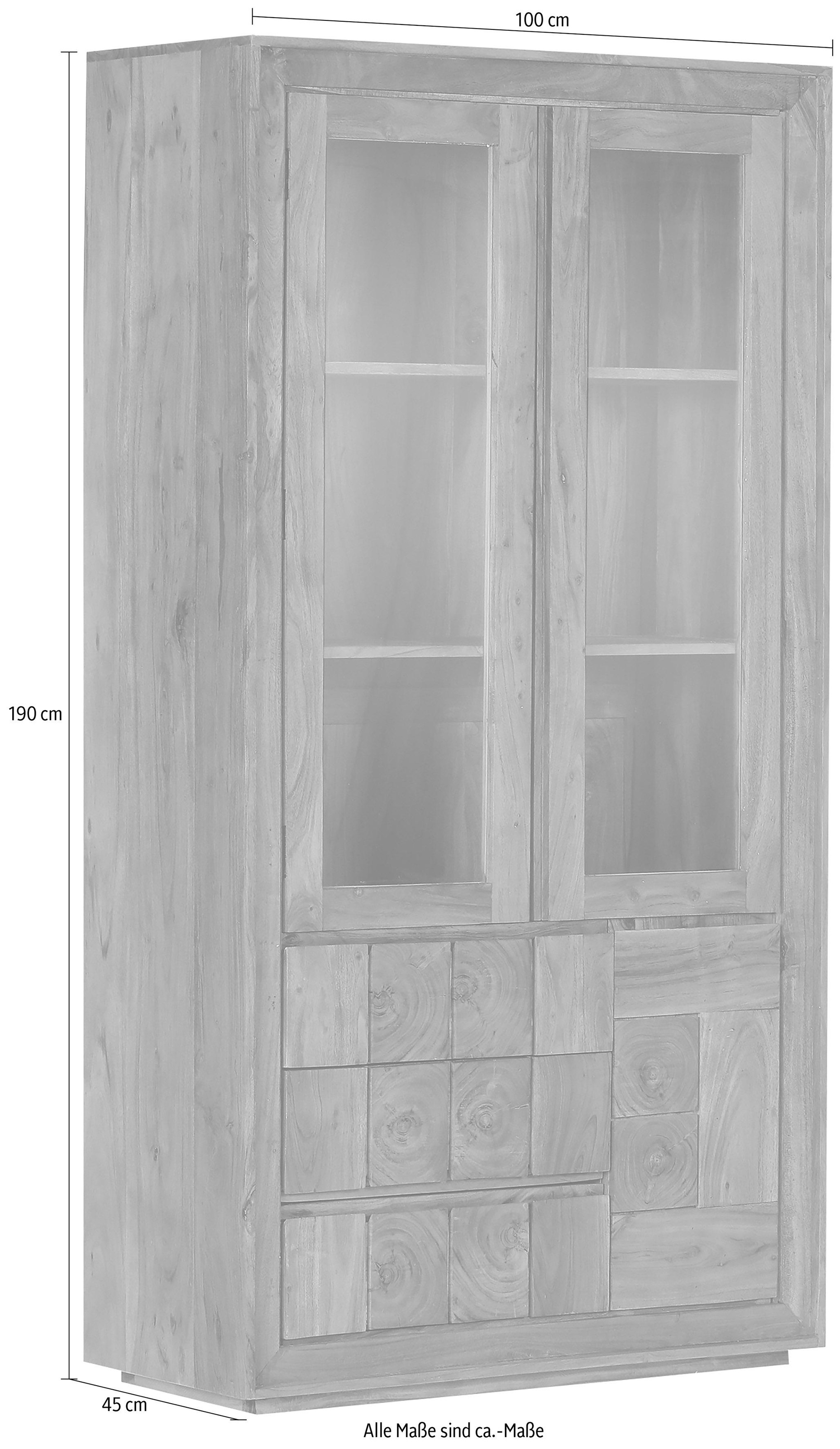 Gutmann Factory Vitrine »Timber«, Akazienholz cm Türen, 190 massivem kaufen vier Höhe Rechnung mit aus auf