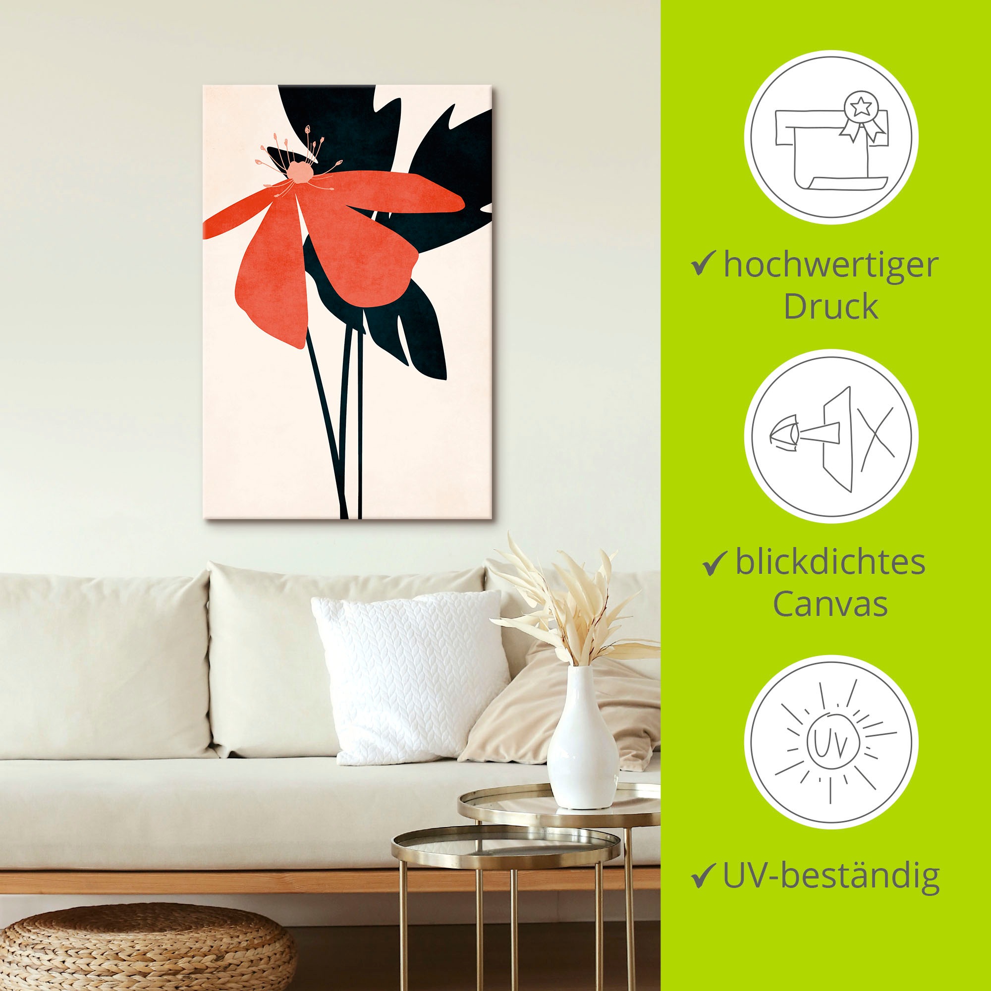 Artland Wandbild »Denke an dich«, Blumenbilder, (1 St.), als Leinwandbild, Poster in verschied. Größen