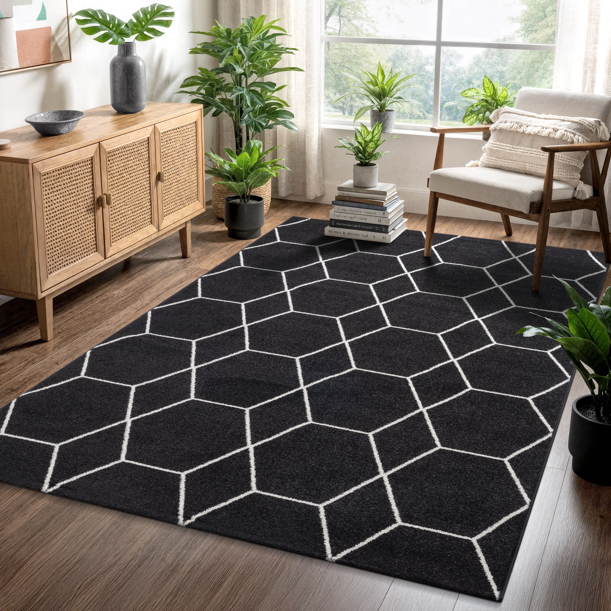 Sanat Teppich »Trellis , auch als Läufer und Rund« rechteckig 10 mm Höhe Kurzflor, skandi, boho, große Farbauswahl, alle Räume