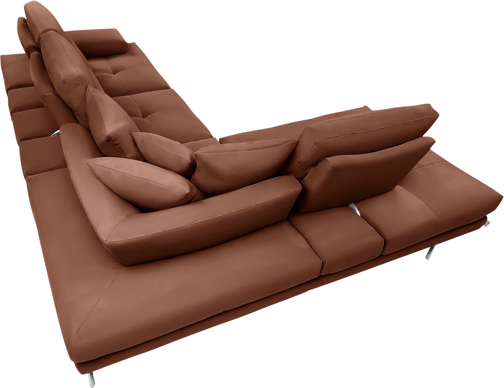 CALIA ITALIA Ecksofa »Toby Wing, L-Form, Designsofa mit sensationellem Sitzkomfort«, Sitztiefenverstell.,wahlw. mit Kissen-Set, Füße chrom glänzend