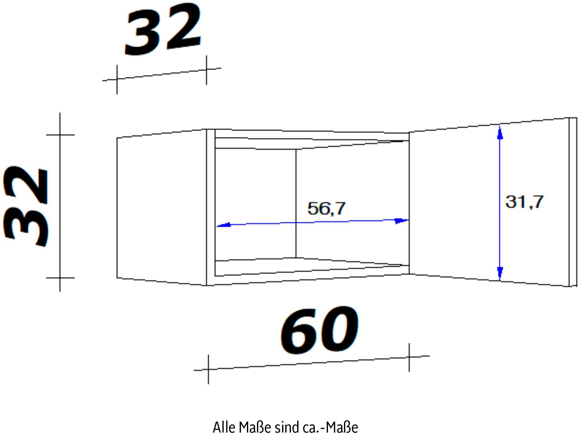 Flex-Well Klapphängeschrank »Morena«, (B x H x T) 100 x 32 x 32 cm, mit Klappe