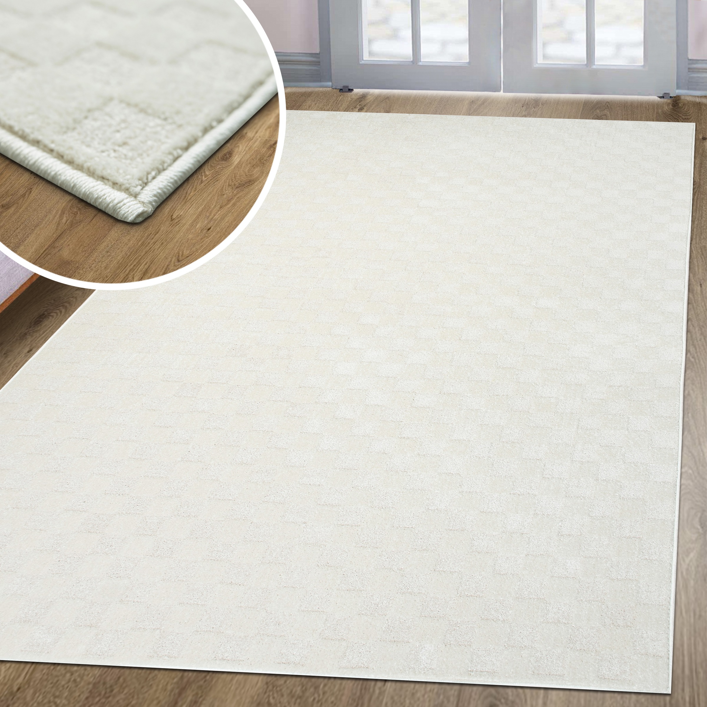 my home Teppich »Lummia, Schachbrett-Design in Hoch-Tief-Struktur«, rechtec günstig online kaufen