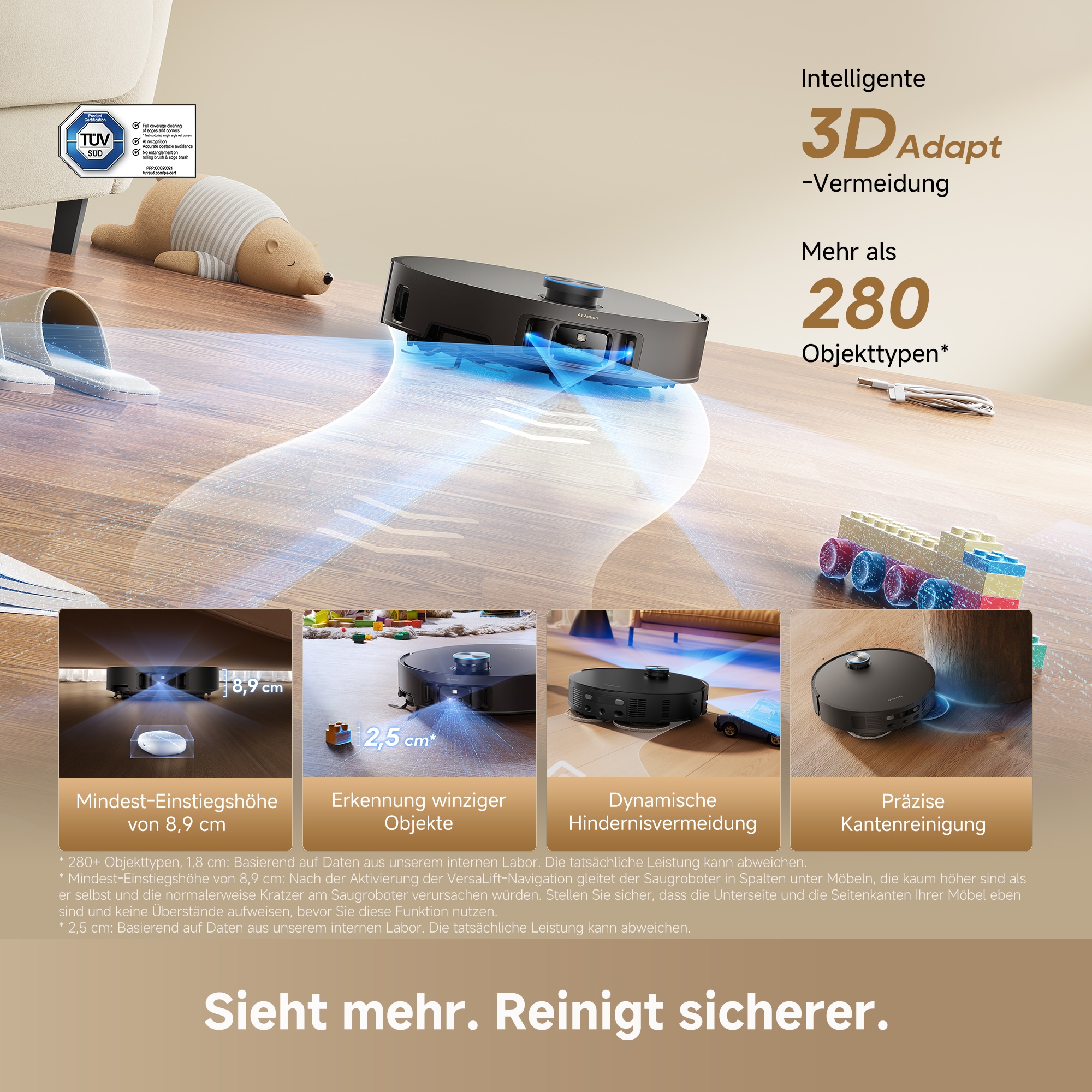 Dreame Saugroboter »L60 Ultra« 35.000 Pa, Anti-Haarverhedderung, Kanten- und Eckenreinigung
