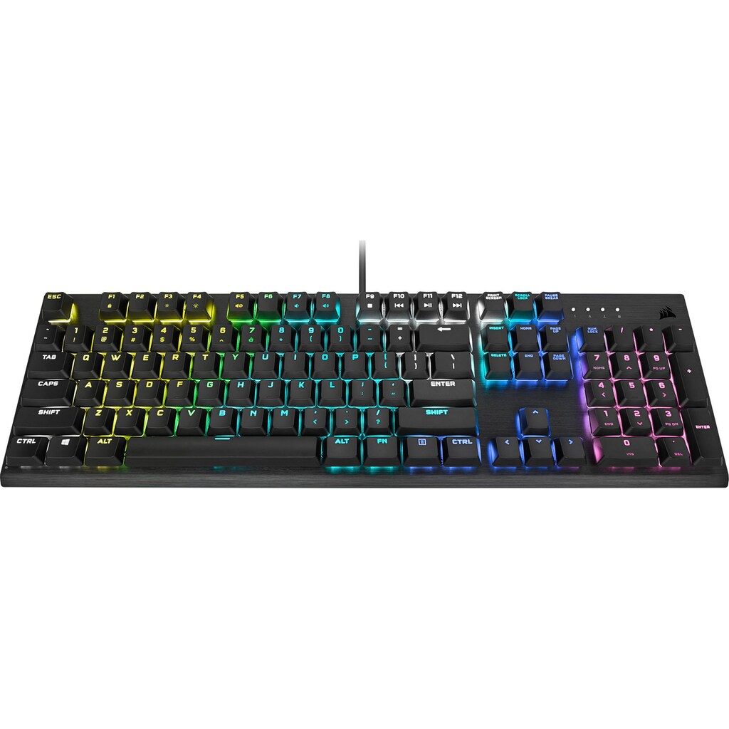 Corsair Gaming-Tastatur »K60 RGB PRO Low Profile«, (Ziffernblock-ausklappbare Füße)