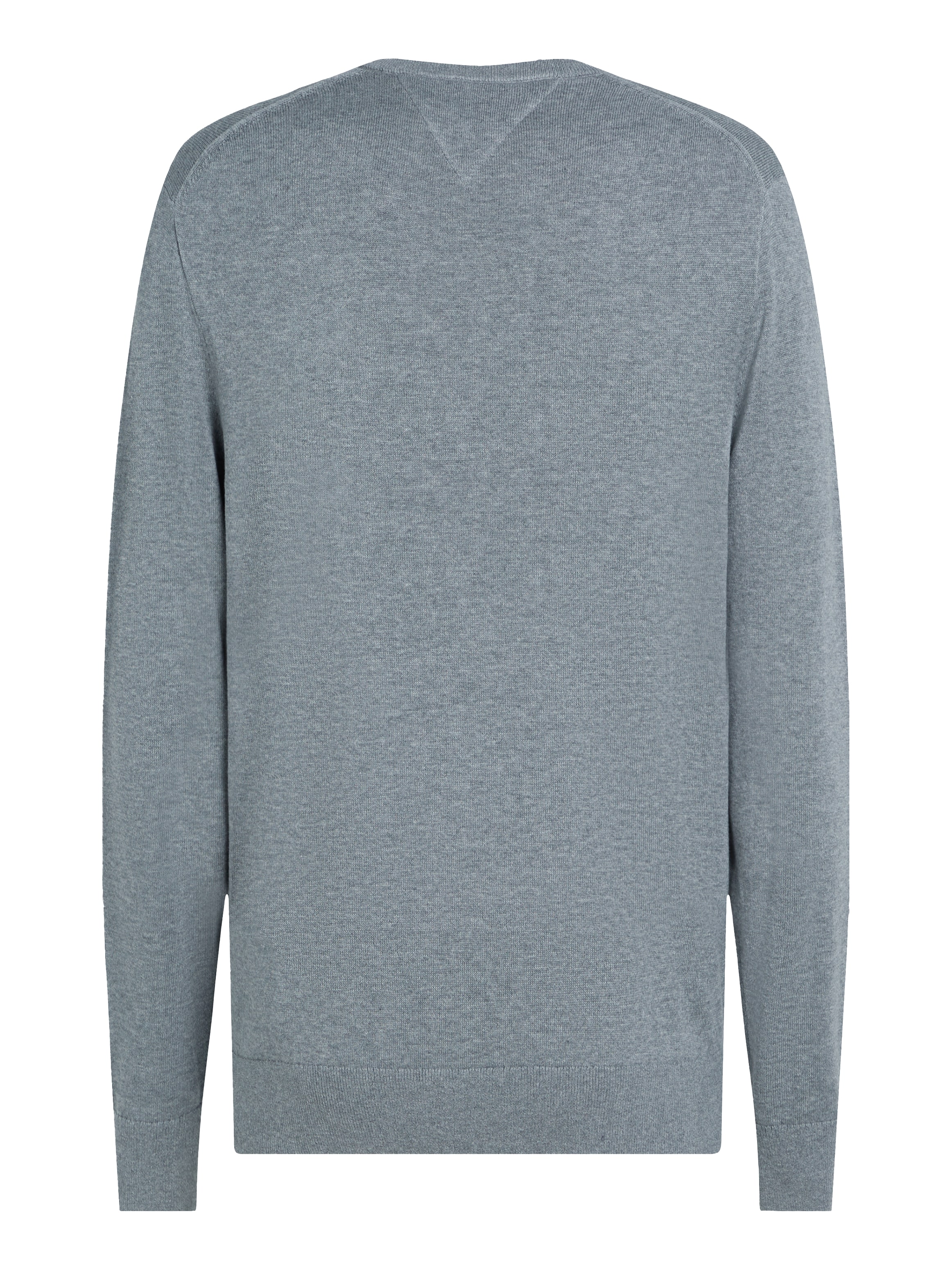 Tommy Hilfiger Strickpullover »ESSENTIAL COTTON V NECK mit V-Ausschnitt und Stickerei«, unifarben, casual, regular fit, Baumwolle, V-Ausschnitt