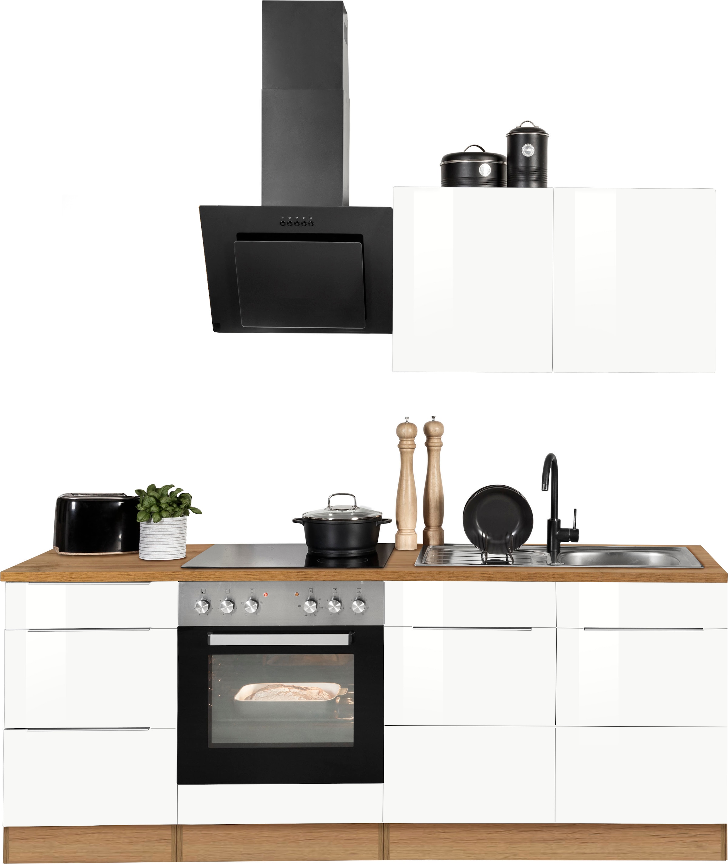HELD MÖBEL Küchenzeile »Brindisi«, mit E-Geräten, Breite 210 cm auf  Rechnung kaufen | Tischplatten