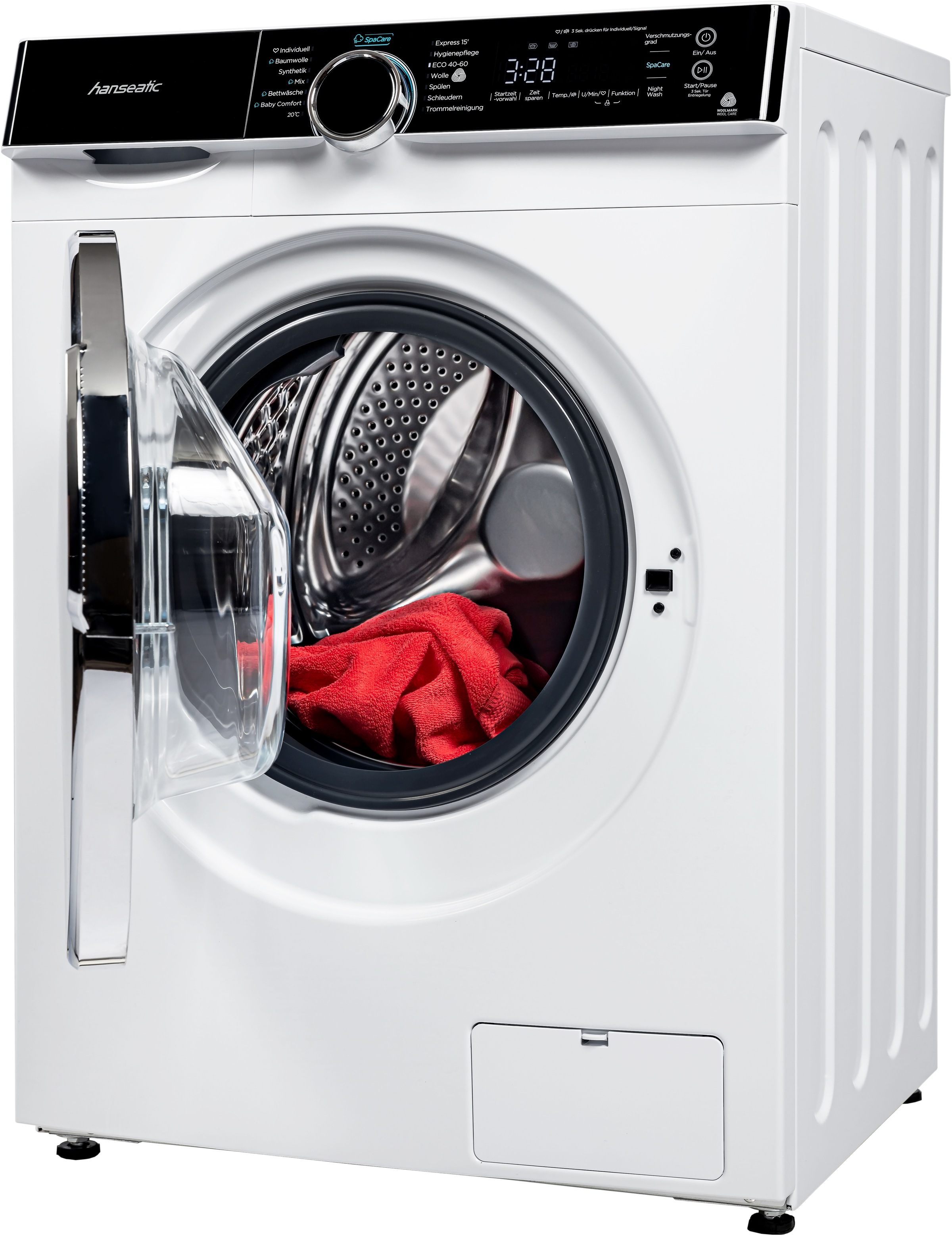 HANSEATIC Waschmaschine »HWMK714A1« 7 kg 1400 U/min Night Wash weiß Mit Woolmark Siegel für Wolle