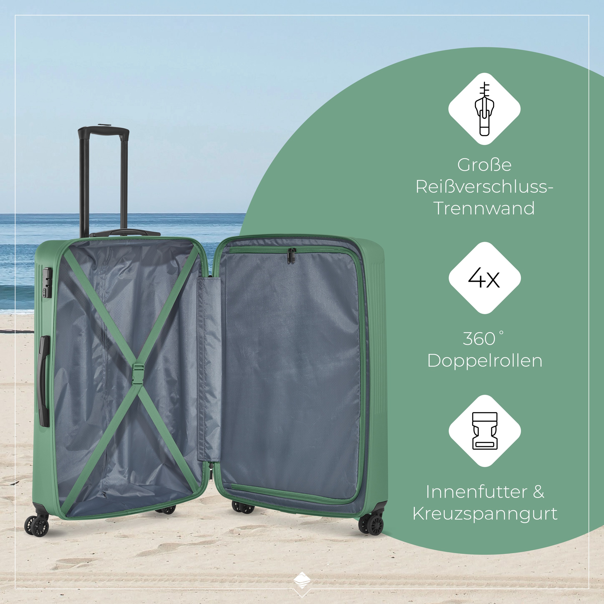 travelite Hartschalen-Trolley »BALI, in verschiedenen Größen und Farben«, 4 Rollen, Hartschallenkoffer Reisegepäck Reisekoffer TSA Schloss