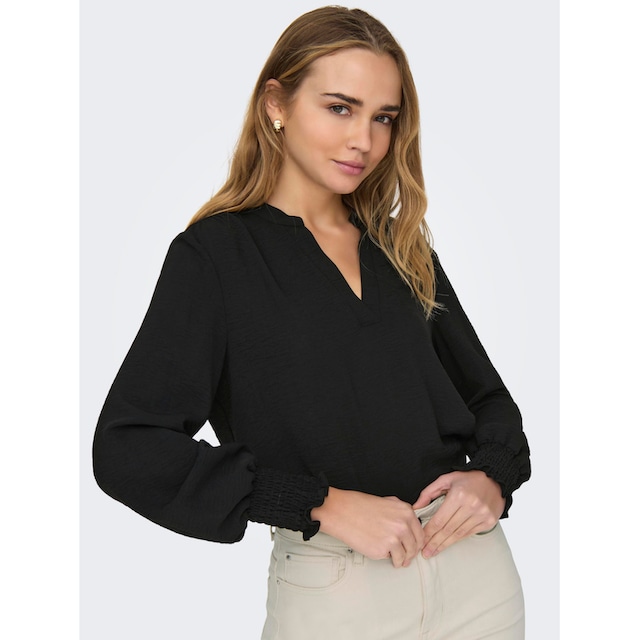 ONLY Blusenshirt »ONLMETTE V-NECK LS SMOCK TOP NOOS WVN« bestellen