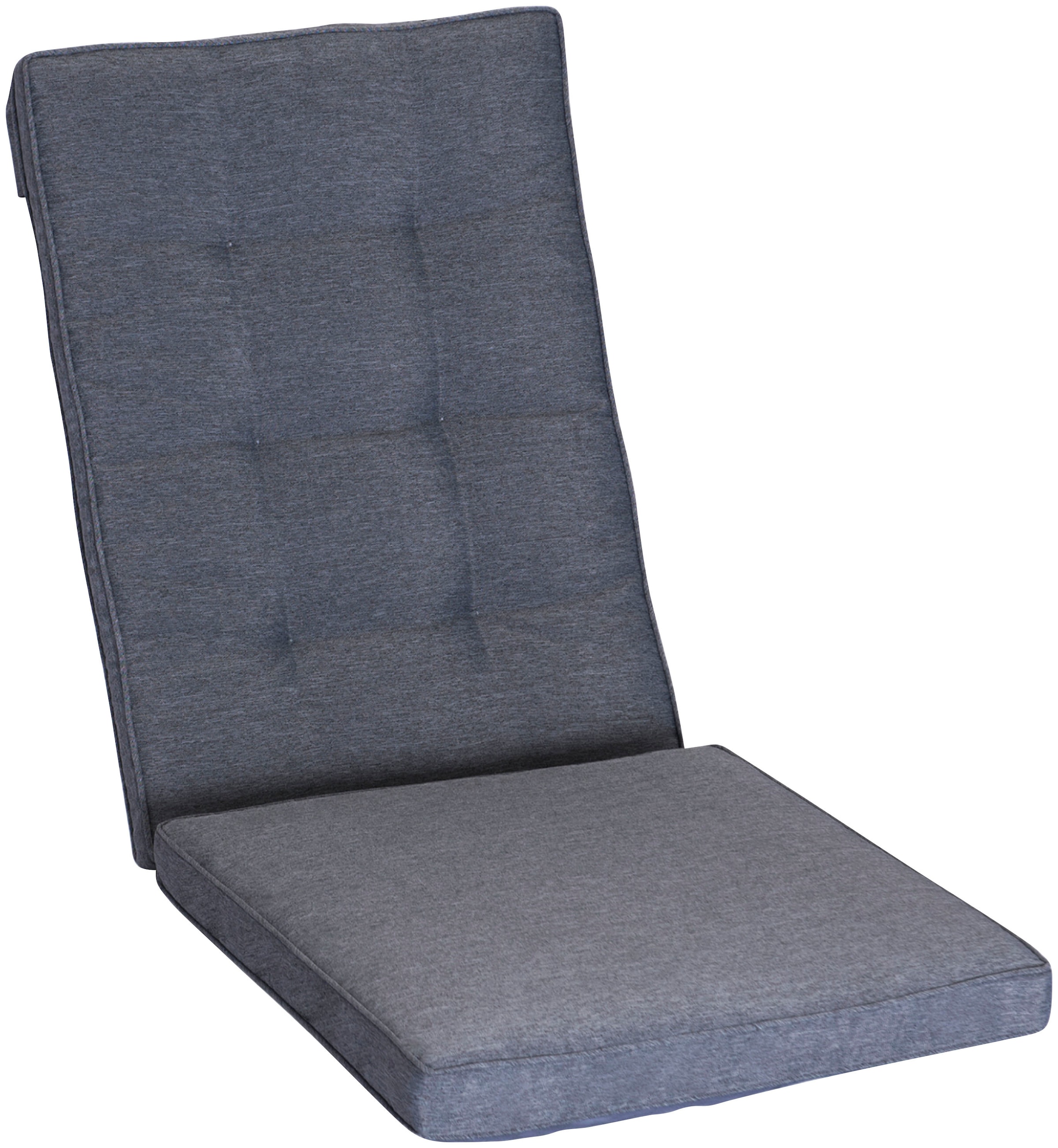KONIFERA Gartenlounge-Set »Paris«, (Set, 9 tlg., 2x Sessel, 2x Hocker, 1x Tisch 50x50x51,5 cm, inkl. Schutzhülle), verstellbare Rückenlehne, Polyrattan, Aluminium, inkl. Auflagen