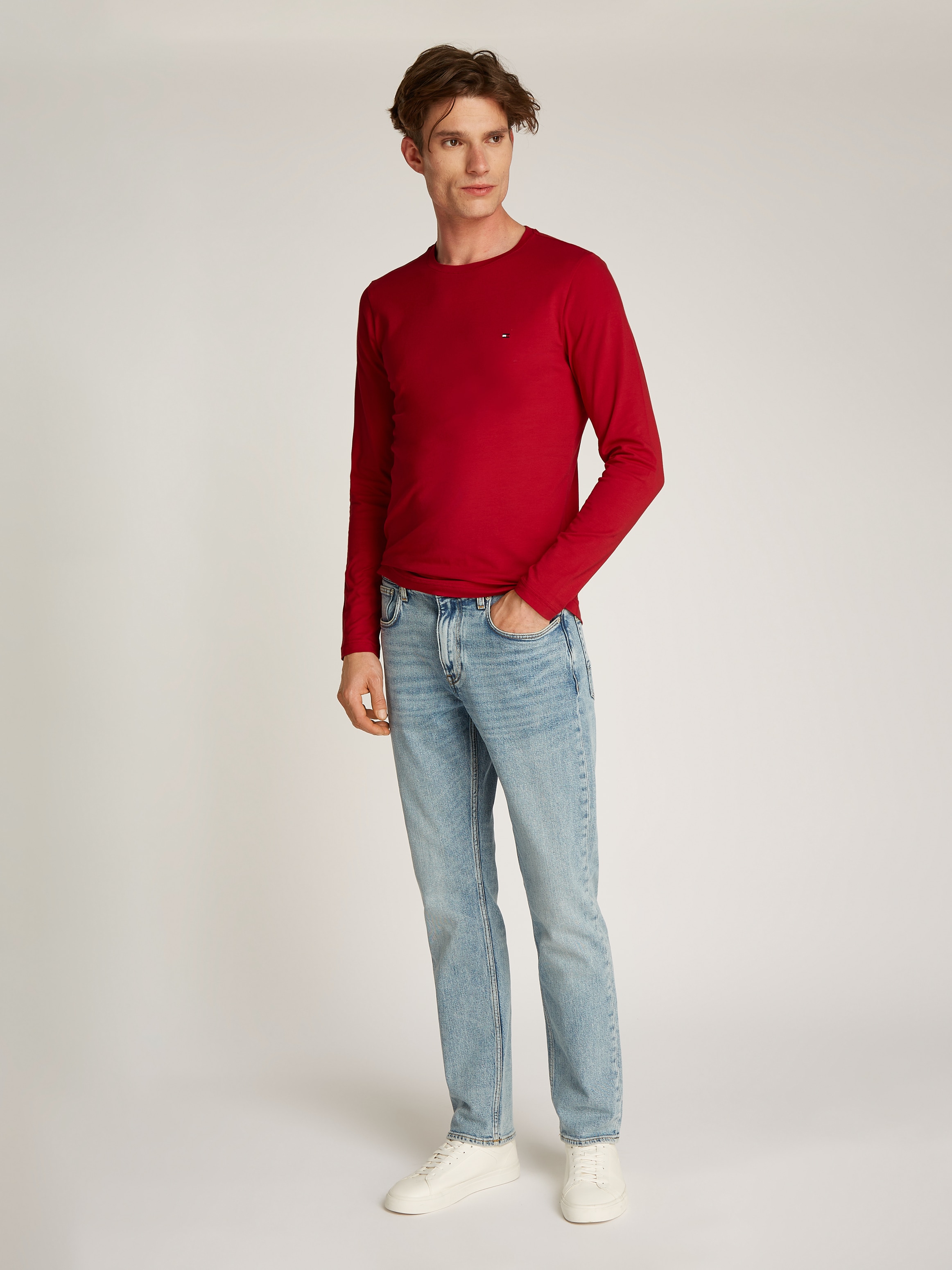 Tommy Hilfiger Langarmshirt »STRETCH SLIM FIT LONG SLEEVE«, aus biologischem Baumwollstretch