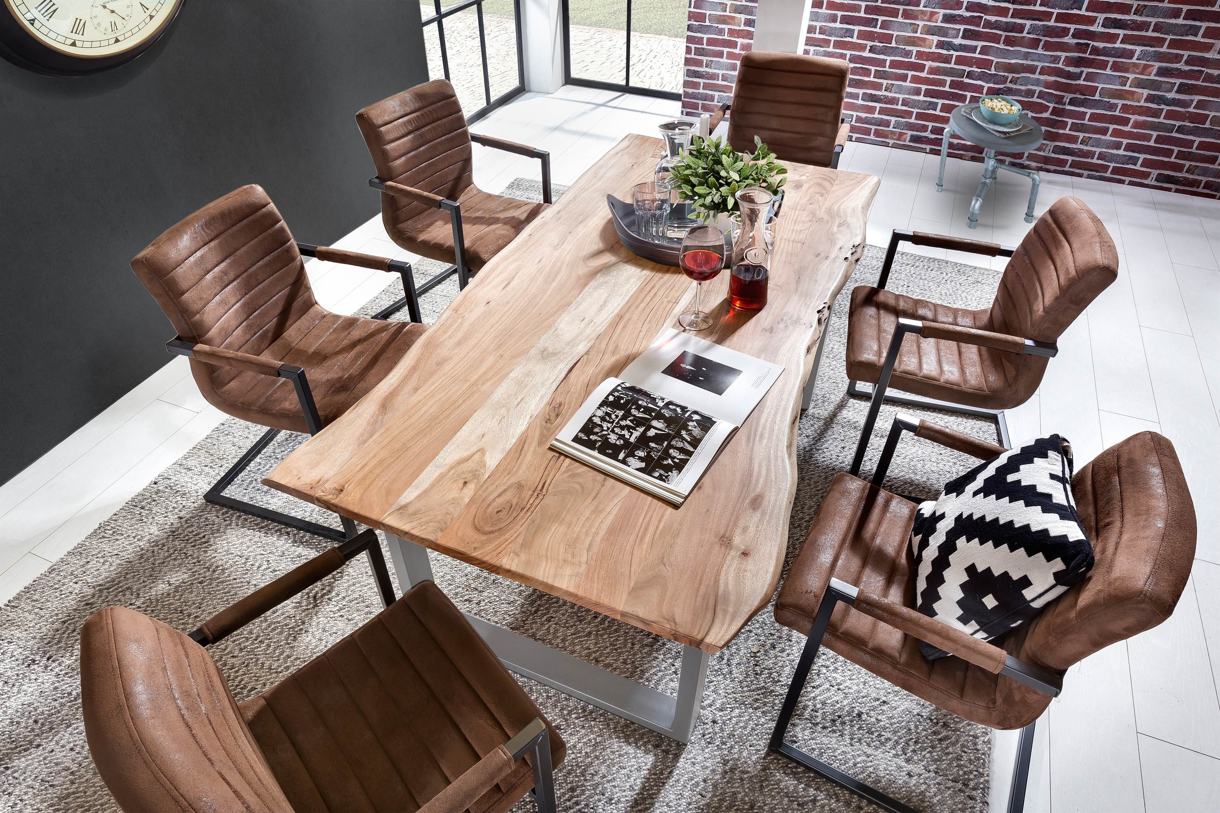 SIT Esstisch »Tops&Tables«, mit Tischplatte aus Wildeiche, mit Baumkante wie gewachsen, Vintage