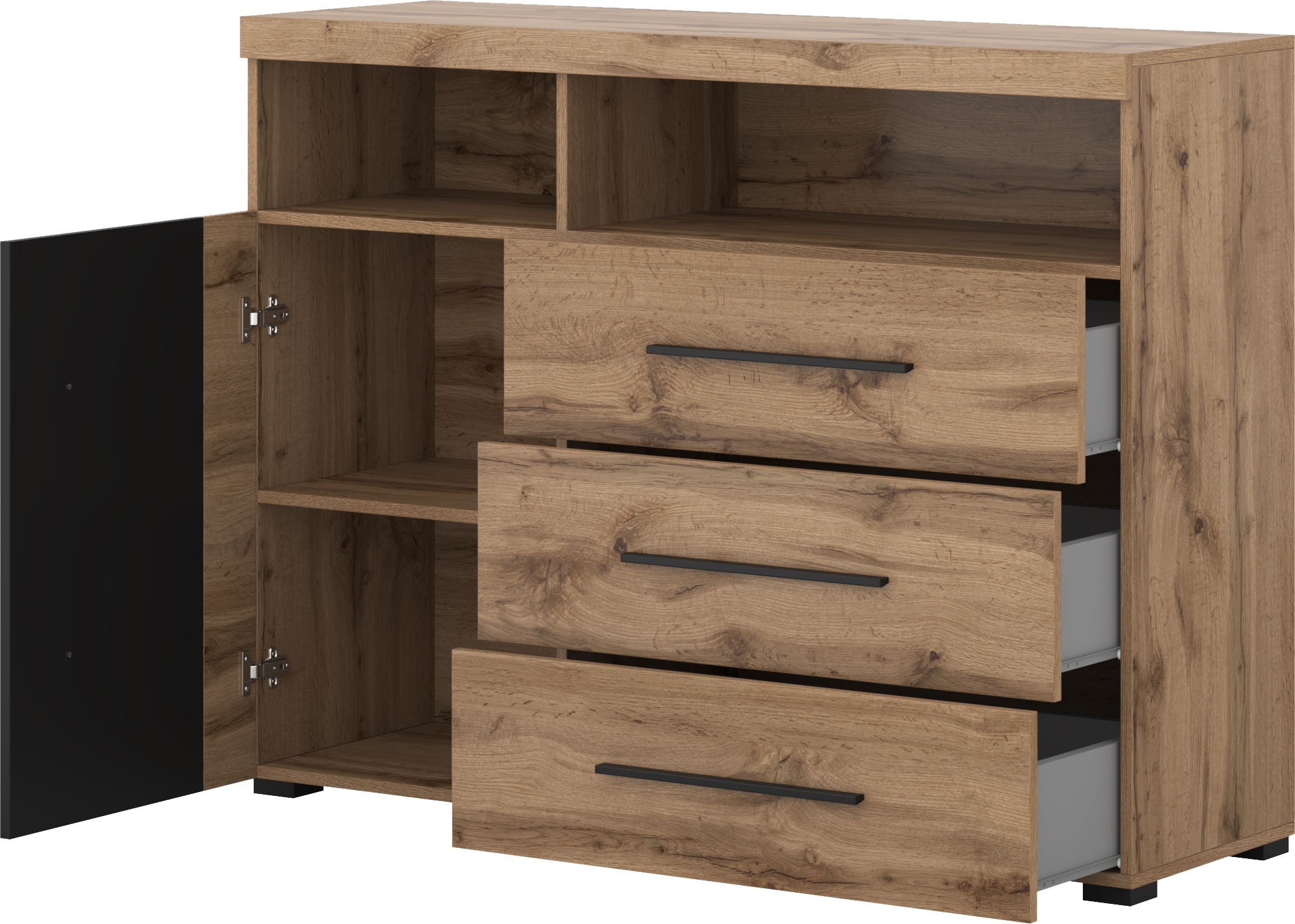 INOSIGN Kommode »Roger,Breite 120cm, moderne Anrichte mit 3 Schubladen«, Sideboard mit viel Stauraum, Masse 120x92x38,5 (B/H/T)