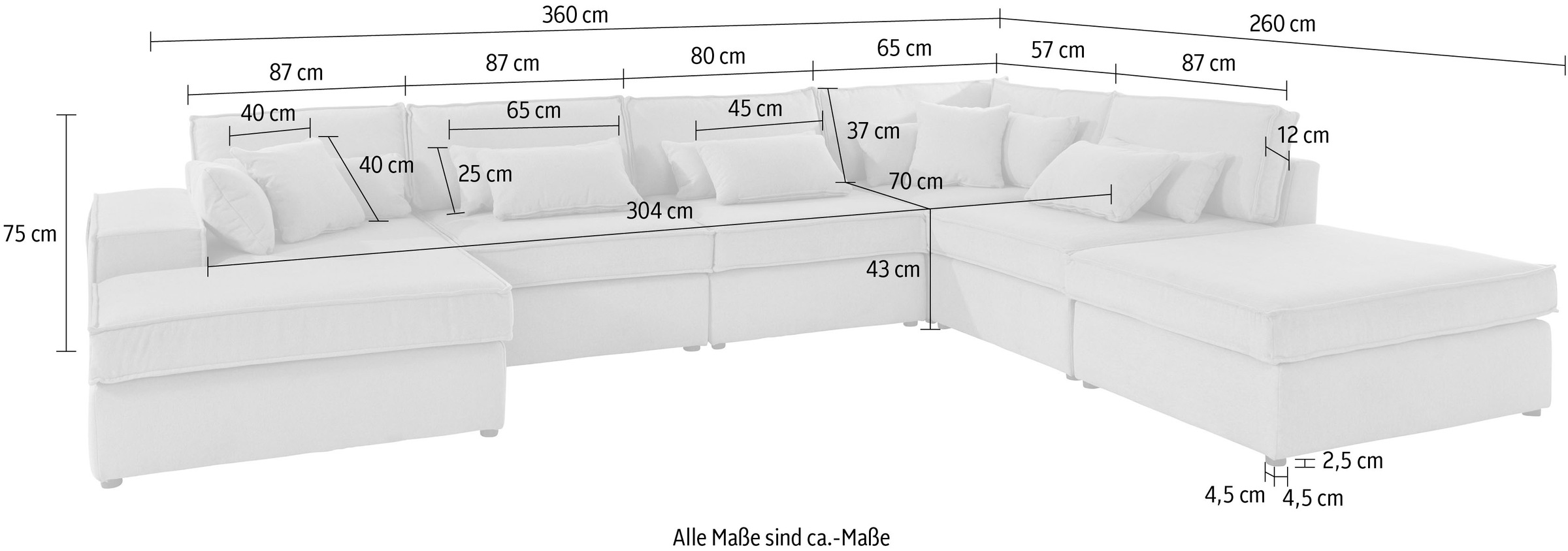 RAUM.ID Wohnlandschaft Florid, in verschiedenen Stoffqualitäten und Farben