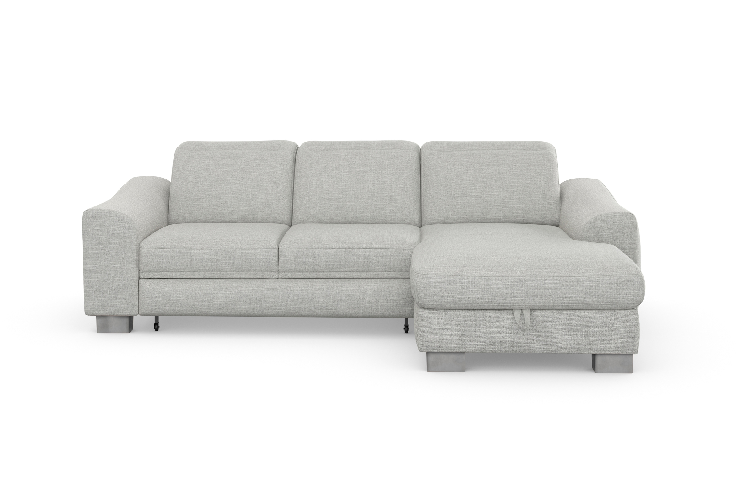 sit&more Ecksofa »Dundee L-Form«, mit Federkern und Edelstahlfüßen, wahlweise mit Kopfteilverstellung