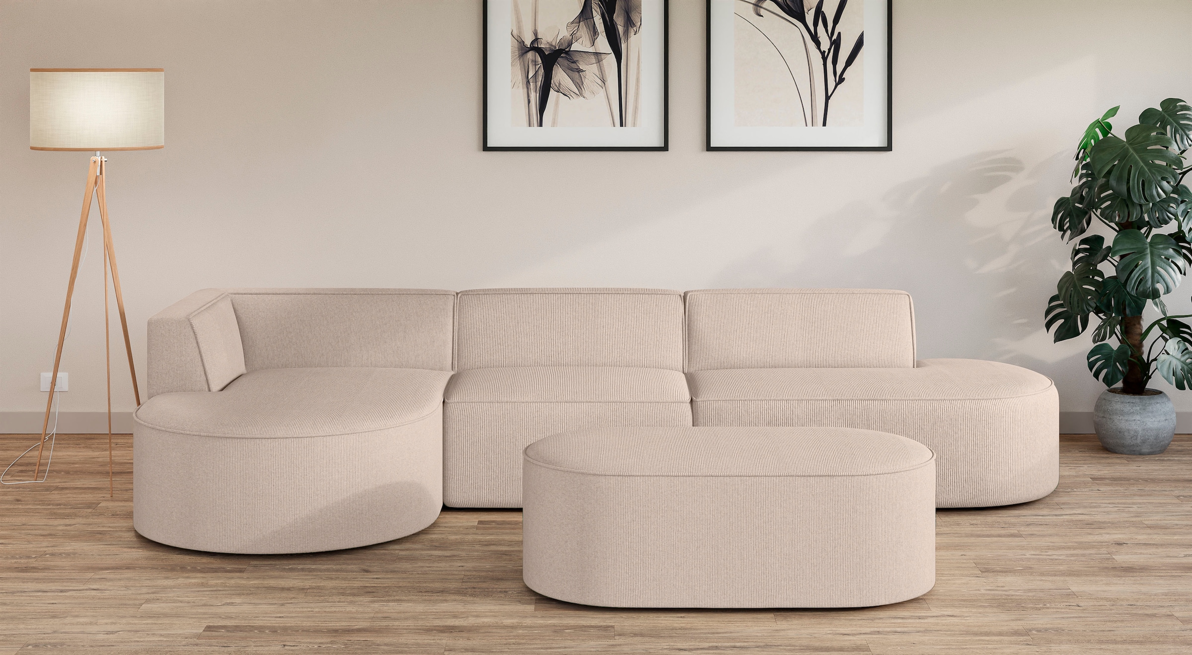 andas Ecksofa »EIVIND Designer Sofa mit Ottomane rechts/links, B/T/H: 343/1 günstig online kaufen