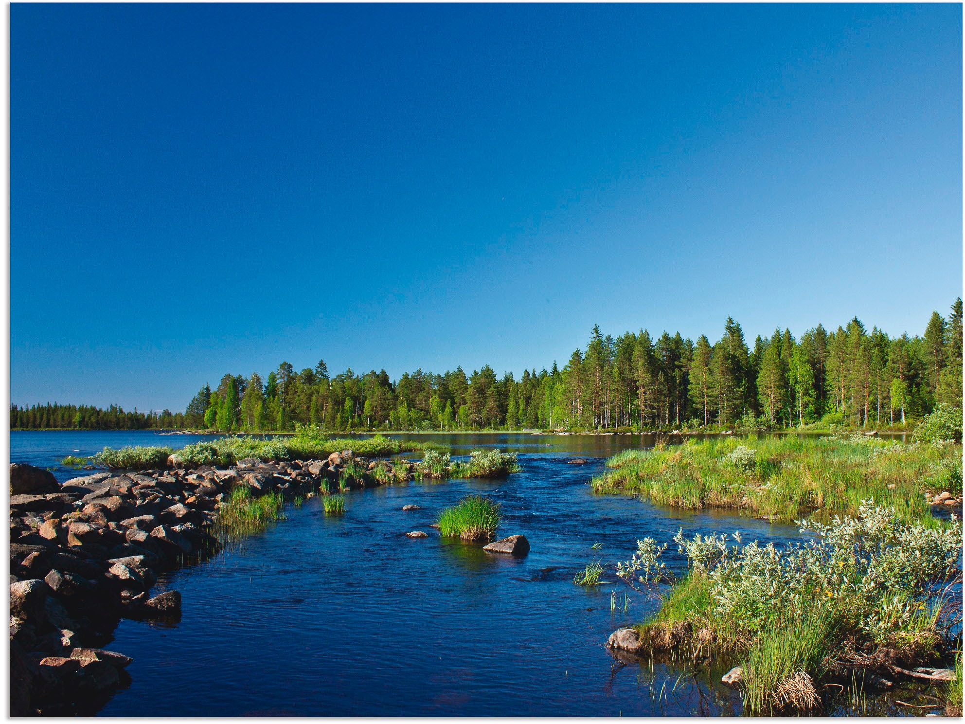 Artland Wandbild »Am Fluss in Finnland«, Gewässer, (1 St.), als Alubild,  Leinwandbild, Wandaufkleber oder Poster in versch. Größen auf Rechnung  bestellen