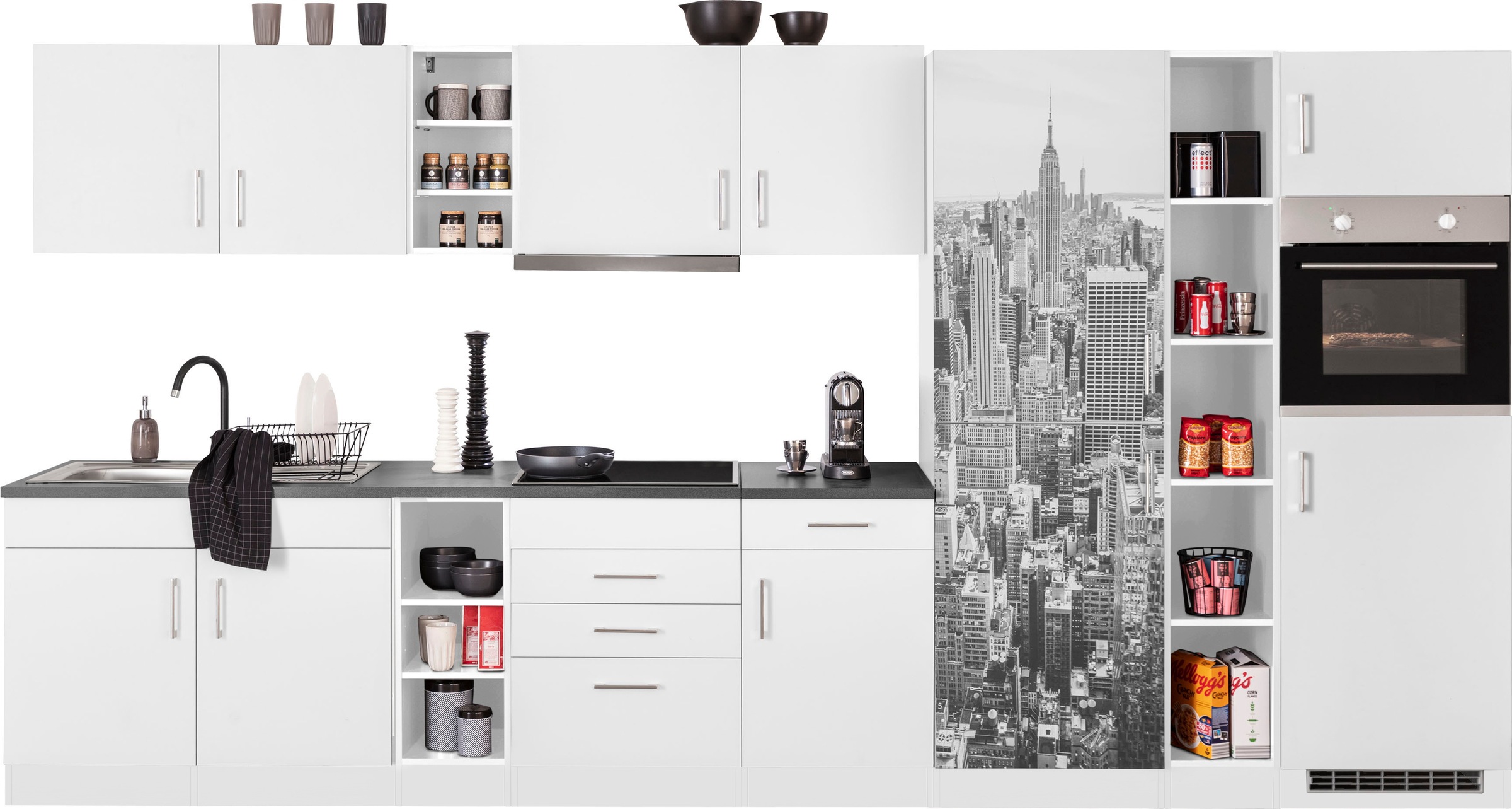 KOCHSTATION Küchenzeile »KS-Paris«, mit E-Geräten, Breite 390 cm günstig online kaufen