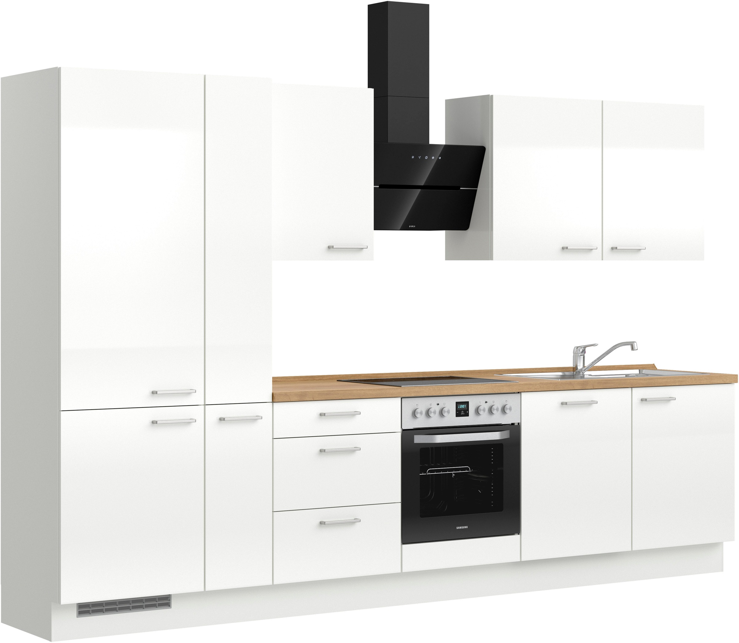 nobilia® Küchenzeile »"Flash II"«, vormontiert, Ausrichtung wählbar, Breite 330 cm, wahlw. mit E-Geräten