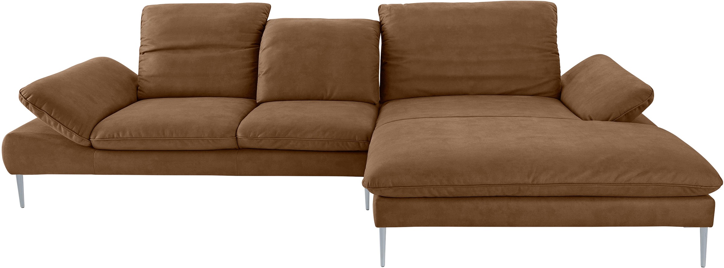 W.SCHILLIG Ecksofa »enjoy&MORE, Designsofa, bequem, zeitlos und elegant, L-Form«, mit Sitztiefenverstellung, Füße silber matt, Breite 340 cm