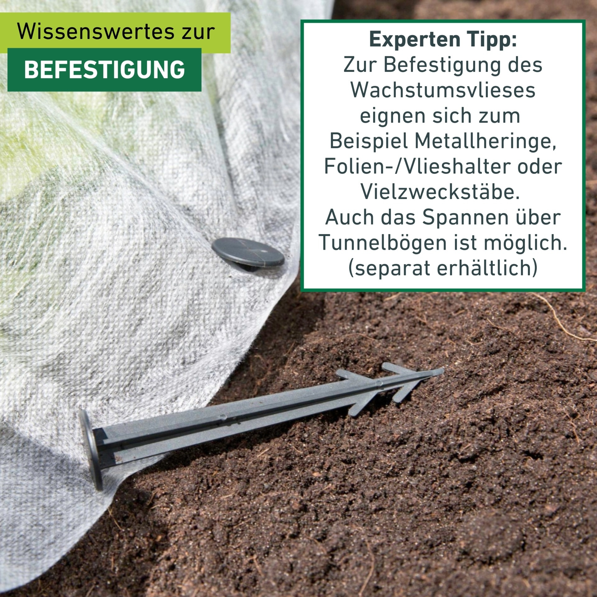Windhager Gartenvlies »Standard für gesundes Wachstum, Gartenfolie« 1 Stk. tlg. Abdeckvlies erhältlich in 5 x 1,5 m oder 10 x 1,5 m, 17 g/m², weiß