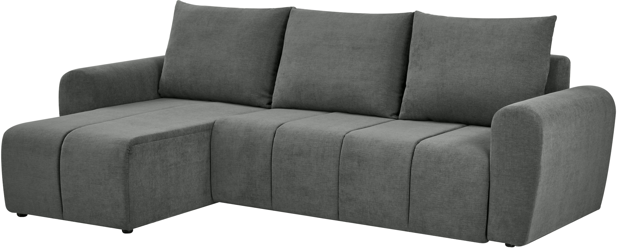 Home affaire Ecksofa »Nortrud, 241 cm, L-Form, mit Schlaffunktion u. Bettkasten« Recamiere rechts / links montierbar, in Cord und Webstoff