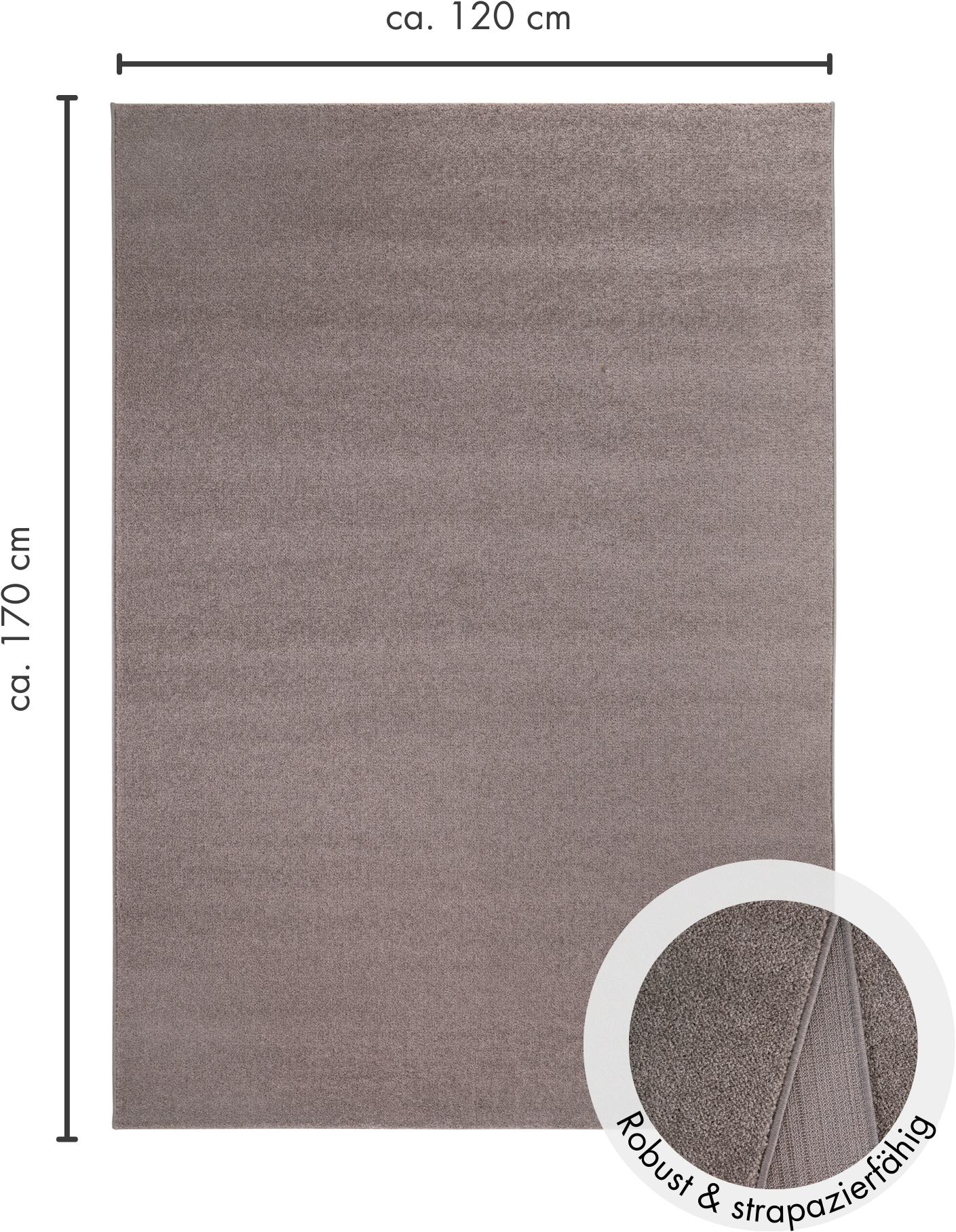 Andiamo Teppich »Jerez«, rechteckig, 8 mm Höhe, Kurzflor, gewebt, Uni-Farben, auch als Läufer
