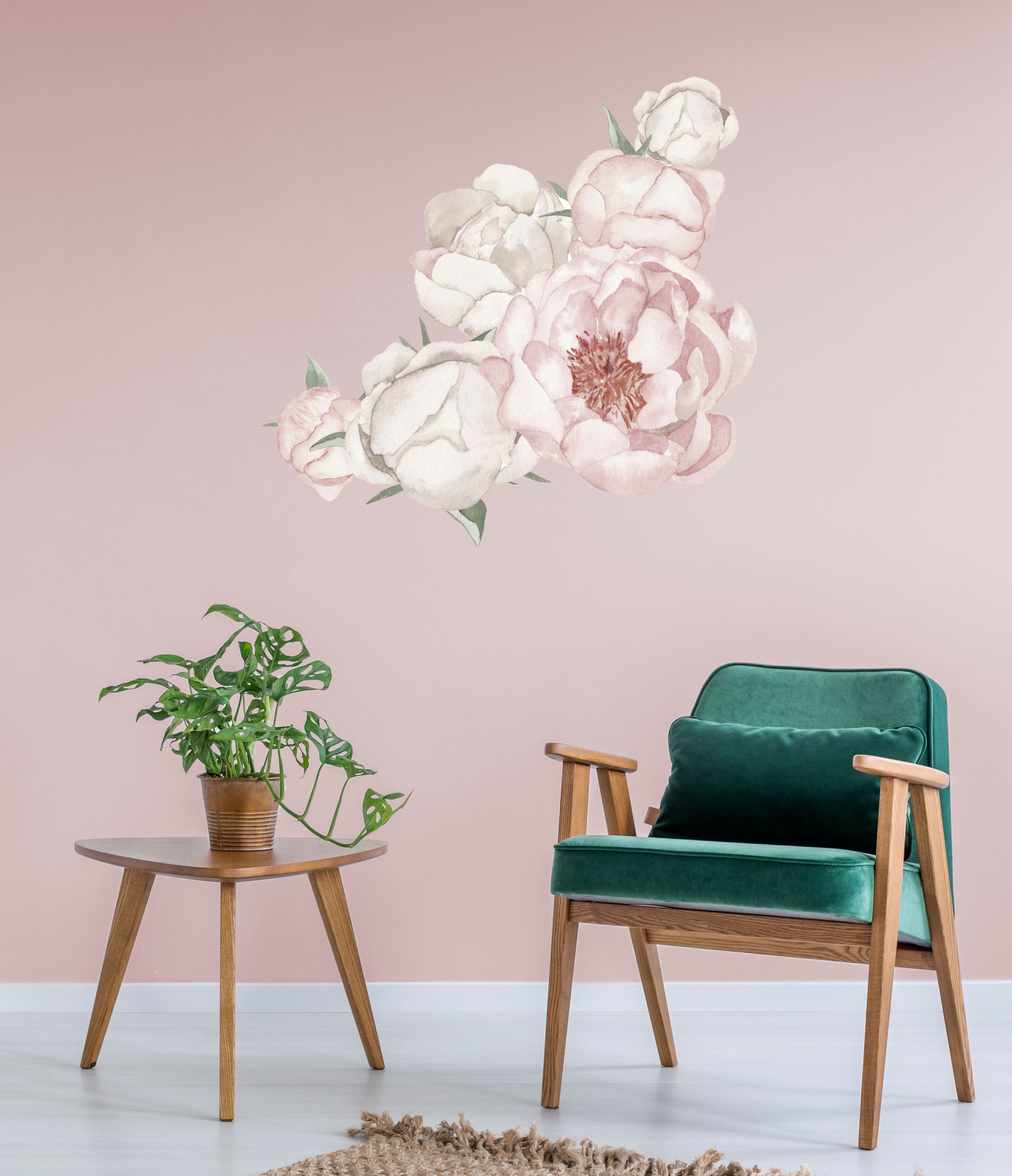 queence Wandtattoo »Leah« Wandbild, Sticker, rosa, Blume, Blüte, selbstkleb günstig online kaufen
