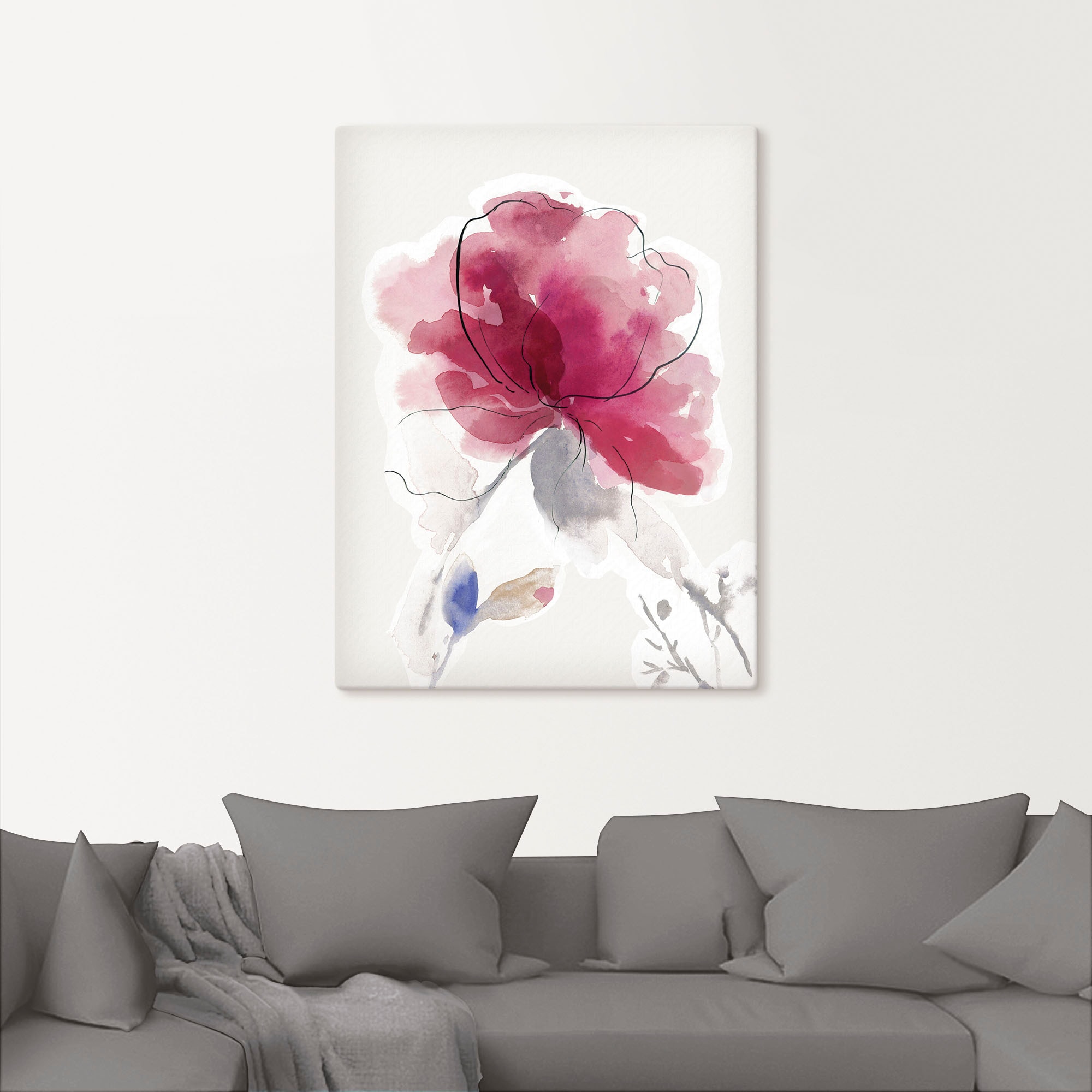 Artland Wandbild »Rosige Blüte II.«, Blumenbilder, (1 St.), als Alubild, Outdoorbild, Leinwandbild, Poster in verschied. Größen