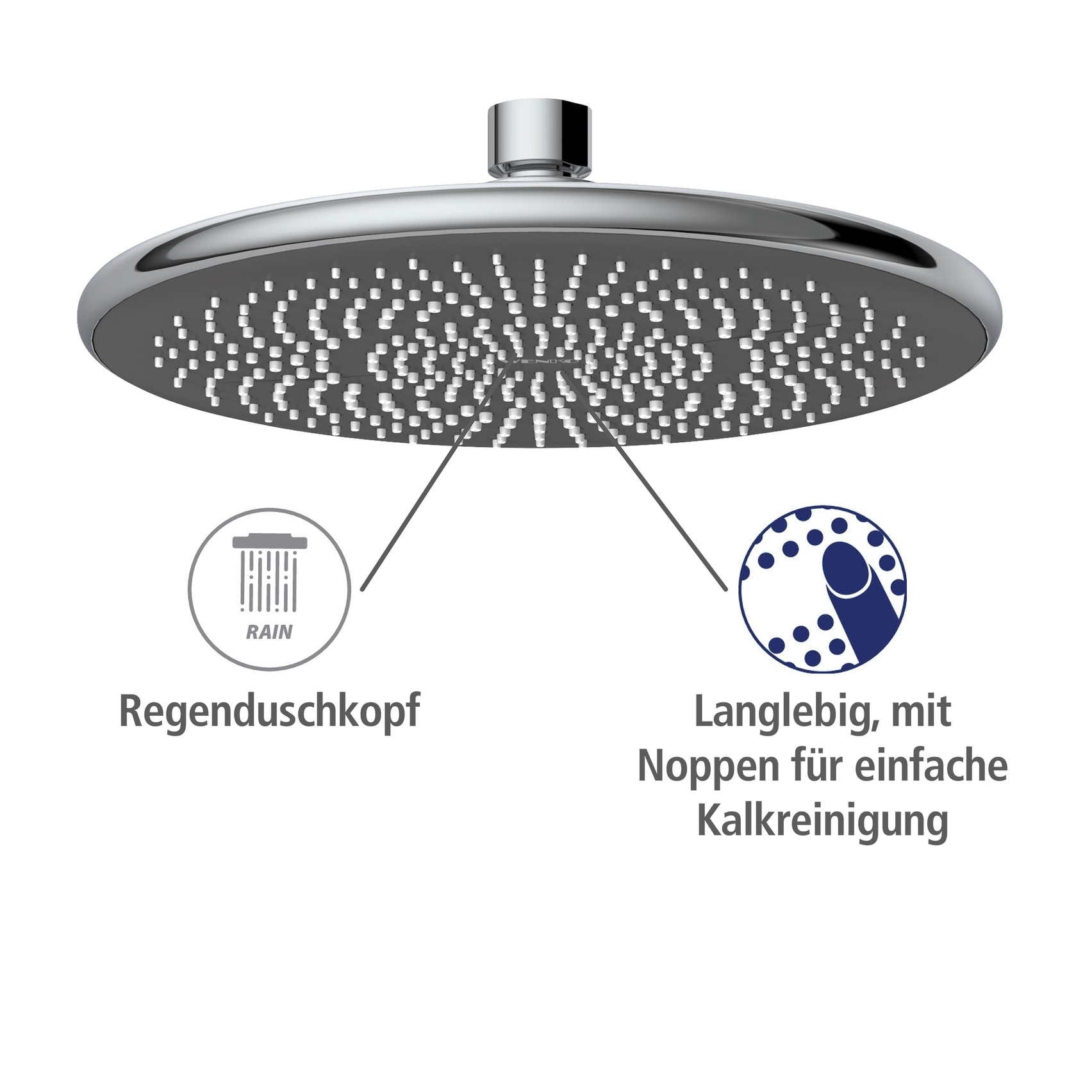 WENKO Duschsystem »Watersaving« Chrome, höhenverstellbare Duschstange von 75-120cm