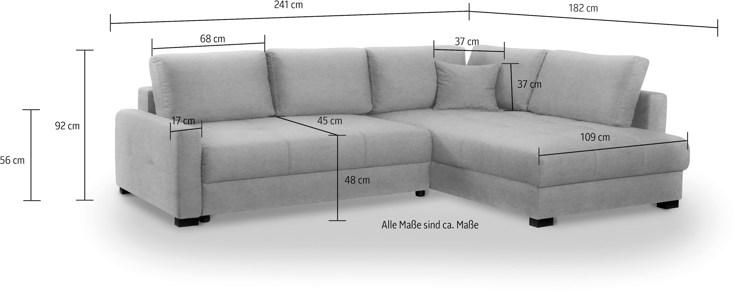 exxpo - sofa fashion Ecksofa »Chester, Boxspring Federkern-Polsterung für bequemeren Sitzkomfort«, L-Form, schmale Armlehnen, Bettfunktion u. Bettkasten