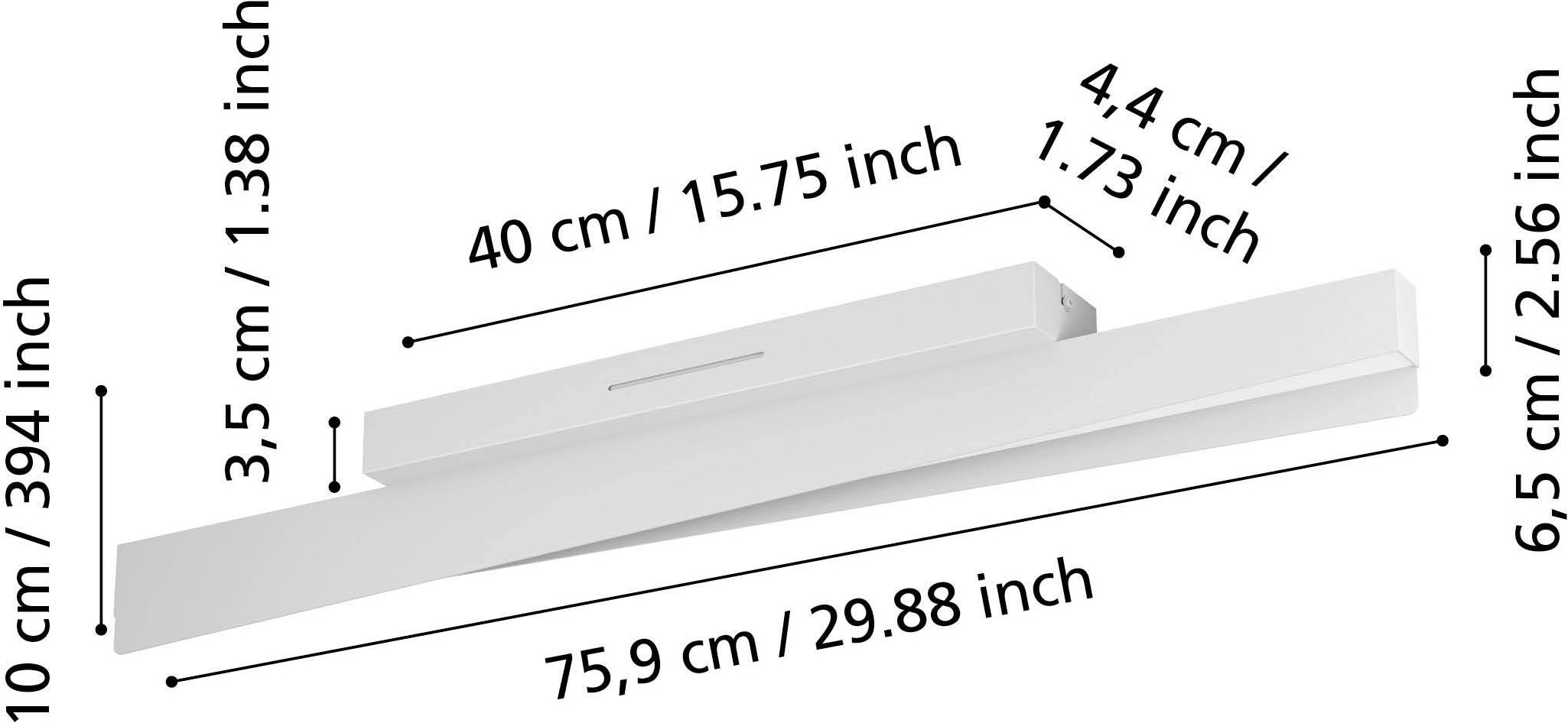 EGLO LED Deckenleuchte »BOLOGNANO-Z Deckenlampe - Alu, Stahl - LED - 13,5W - IP20« LED-Modul 1 Stk. Kaltweiß | Neutralweiß | RGB | Warmweiß Wohzimmerlampe, Esszimmerlampe, Flur, Schlafzimmer, L76 x B7 x H10 cm