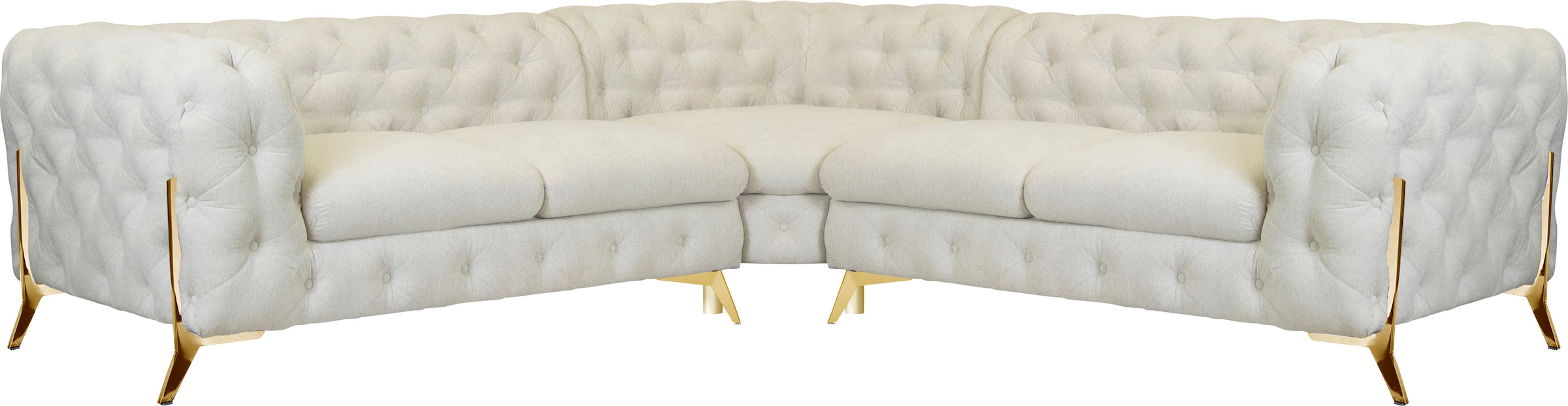 Home affaire Chesterfield-Sofa »Amaury L-Form« Chesterfield-Optik, Breite/T günstig online kaufen