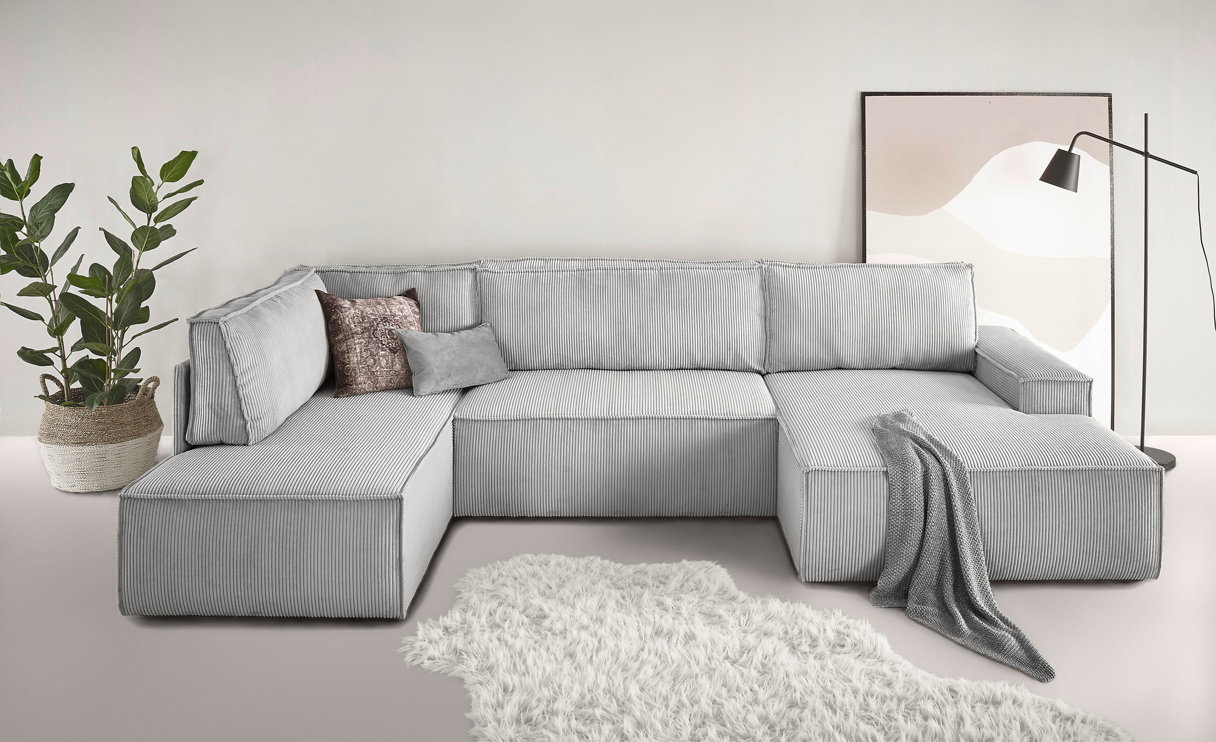 Home affaire Wohnlandschaft »SHERWOOD 329 cm, U-Form, Schlafsofa,«, Schlaff günstig online kaufen