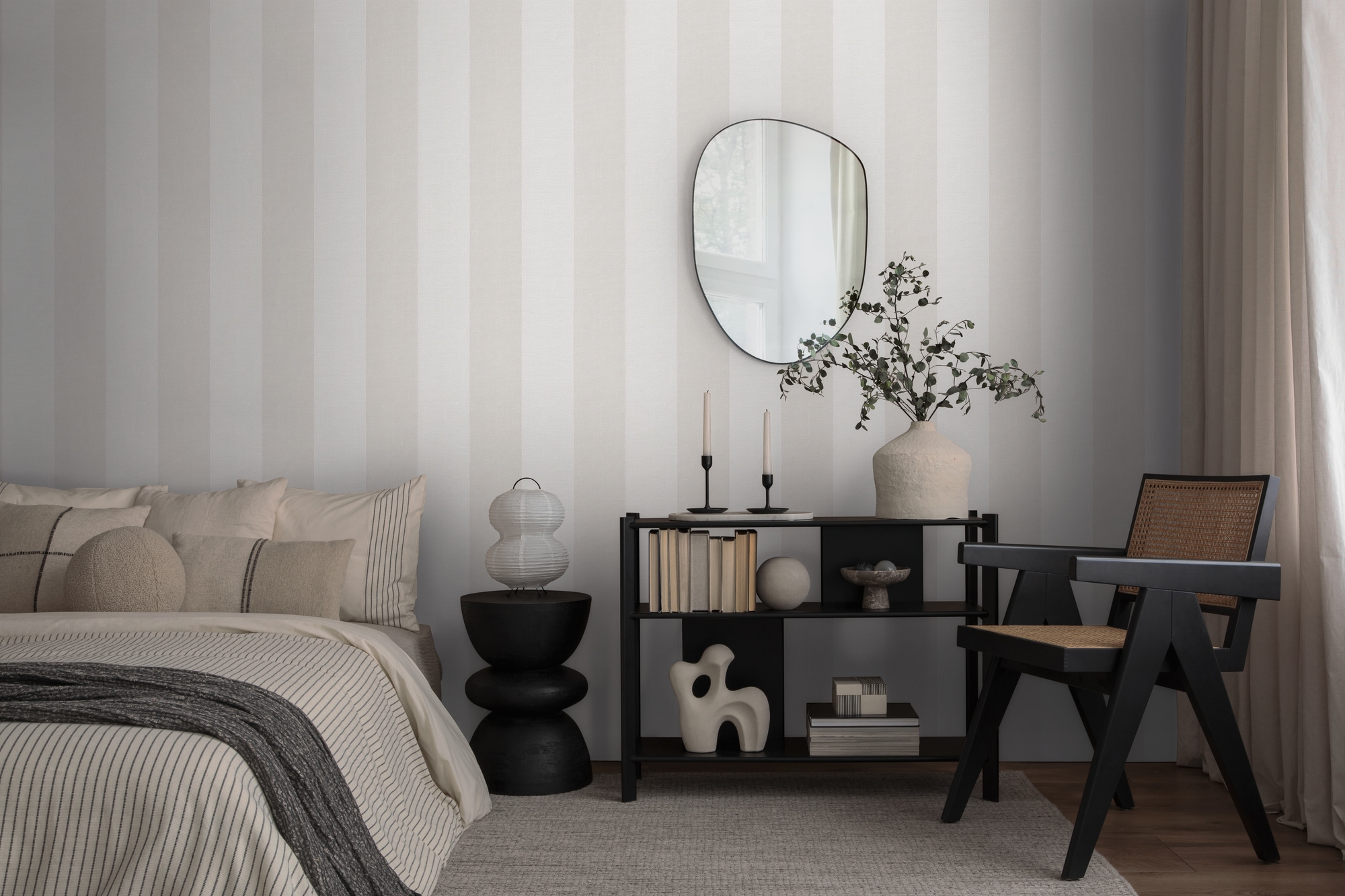 A.S. Création Vliestapete »Pure Elegance Streifen Tapete Mustertapete Landhaus Landhaus«, matt, Vliestapete gestreift für Schlafzimmer Küche Wohnzimmer Streifen Flur