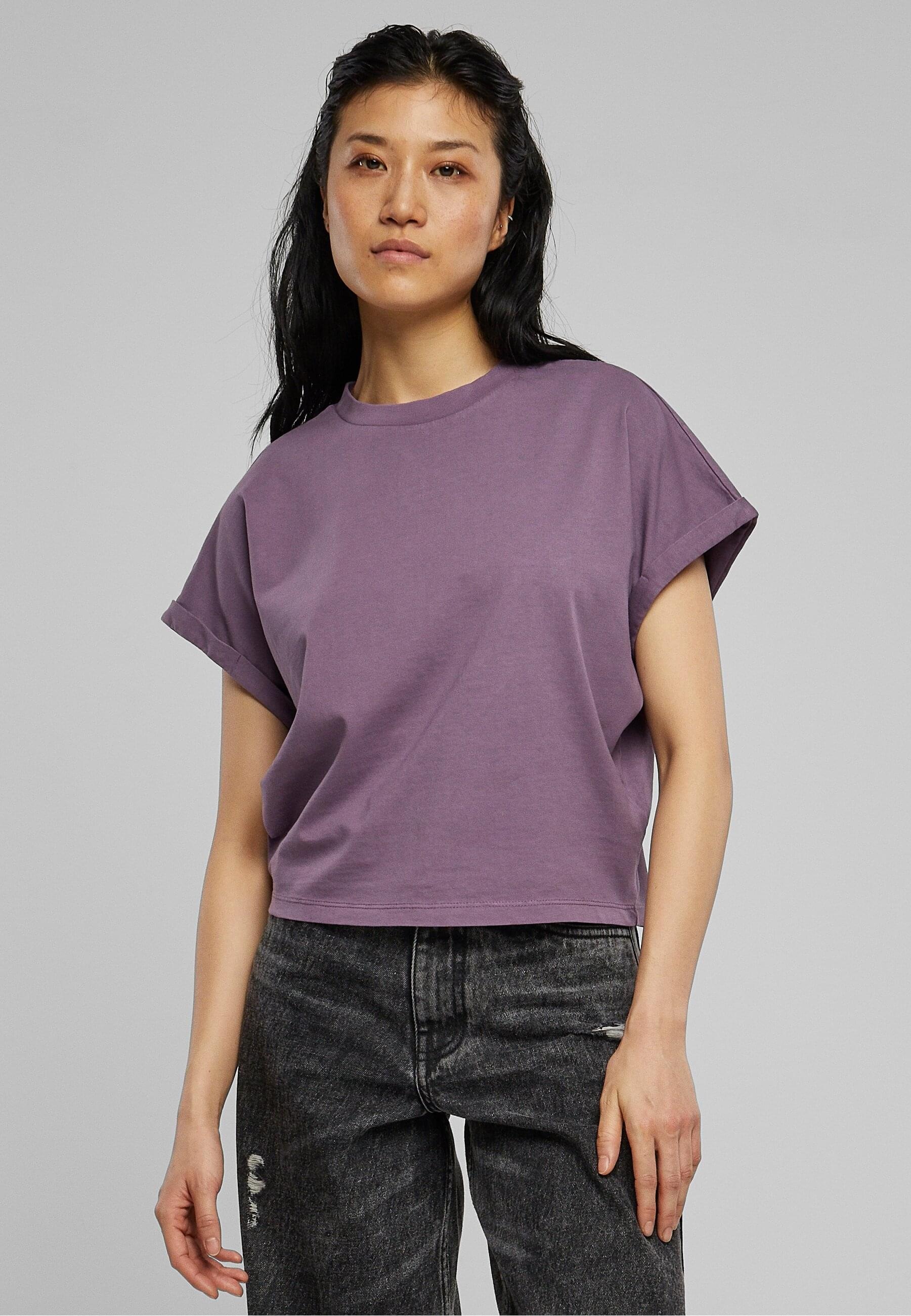 URBAN CLASSICS T-Shirt »Urban Classics Damen Ladies Short Pigment Dye Cut On Sleeve Tee« 1 Stk.