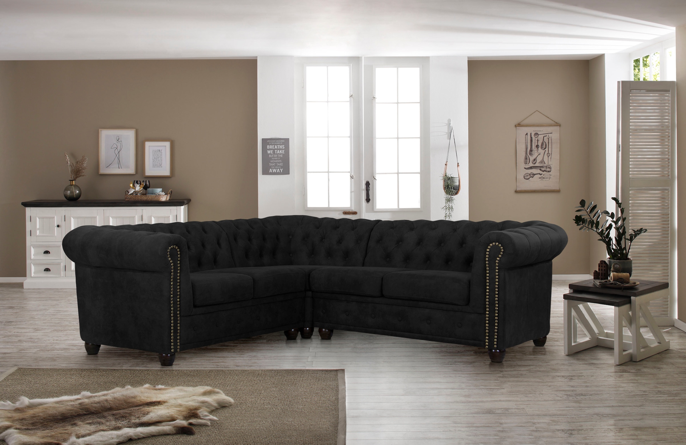 Home affaire Chesterfield-Sofa "Rysum L-Form", Chesterfield-Optik, gleichsc günstig online kaufen