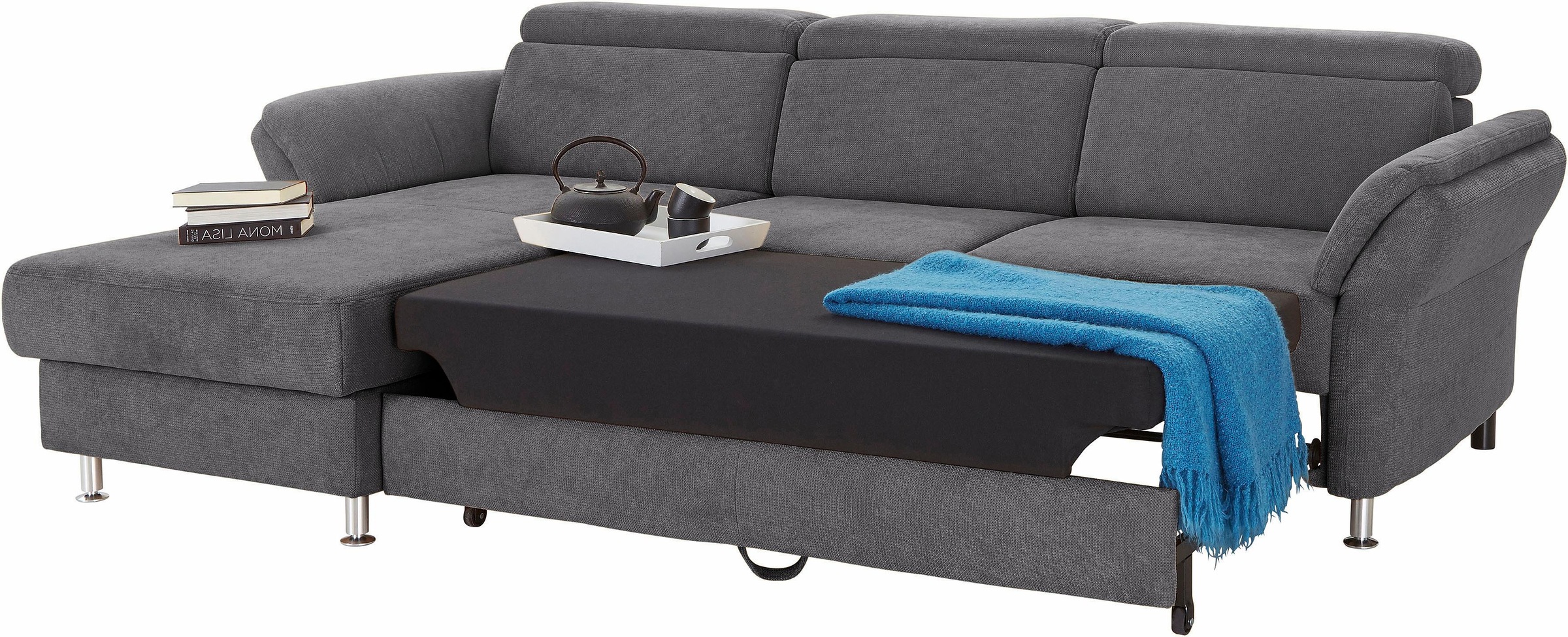 sit&more Ecksofa »Avignon L-Form«, Kopfteilverstellung, wahlweise mit Bettfunktion und Bettkasten