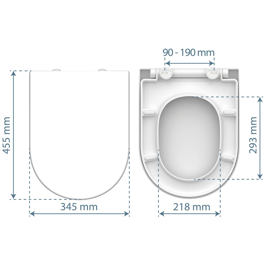 Schütte WC-Sitz »WHITE«, Duroplast, Absenkautomatik, Schnellverschluss, belastbar bis 150 kg