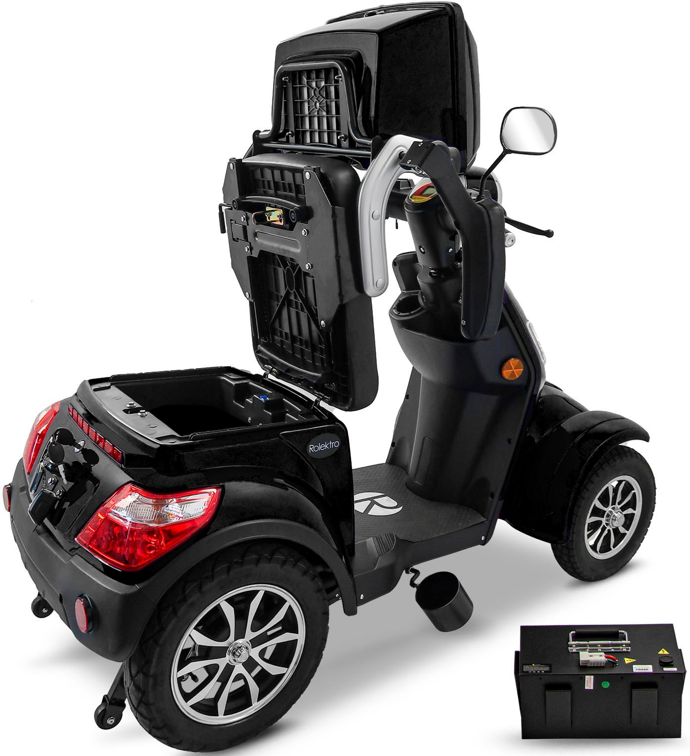 Rolektro Elektromobil »Rolektro E-Quad 25 V.3, Lithium Akku« 25 km/h mit Topcase, 