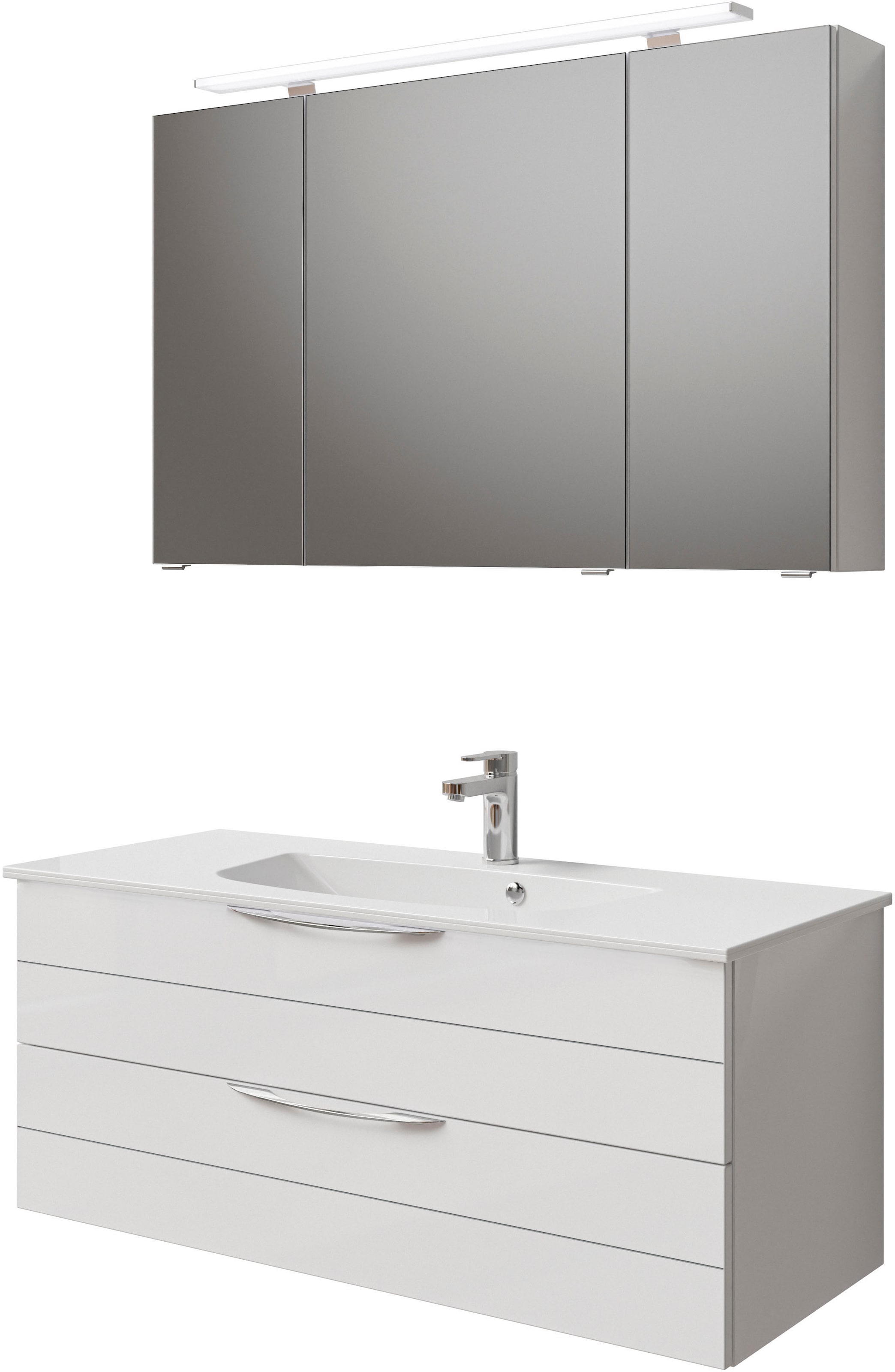 Saphir Badmöbel-Set »Serie 6025 2-teilig Mineralmarmor-Waschtisch mit LED-S günstig online kaufen