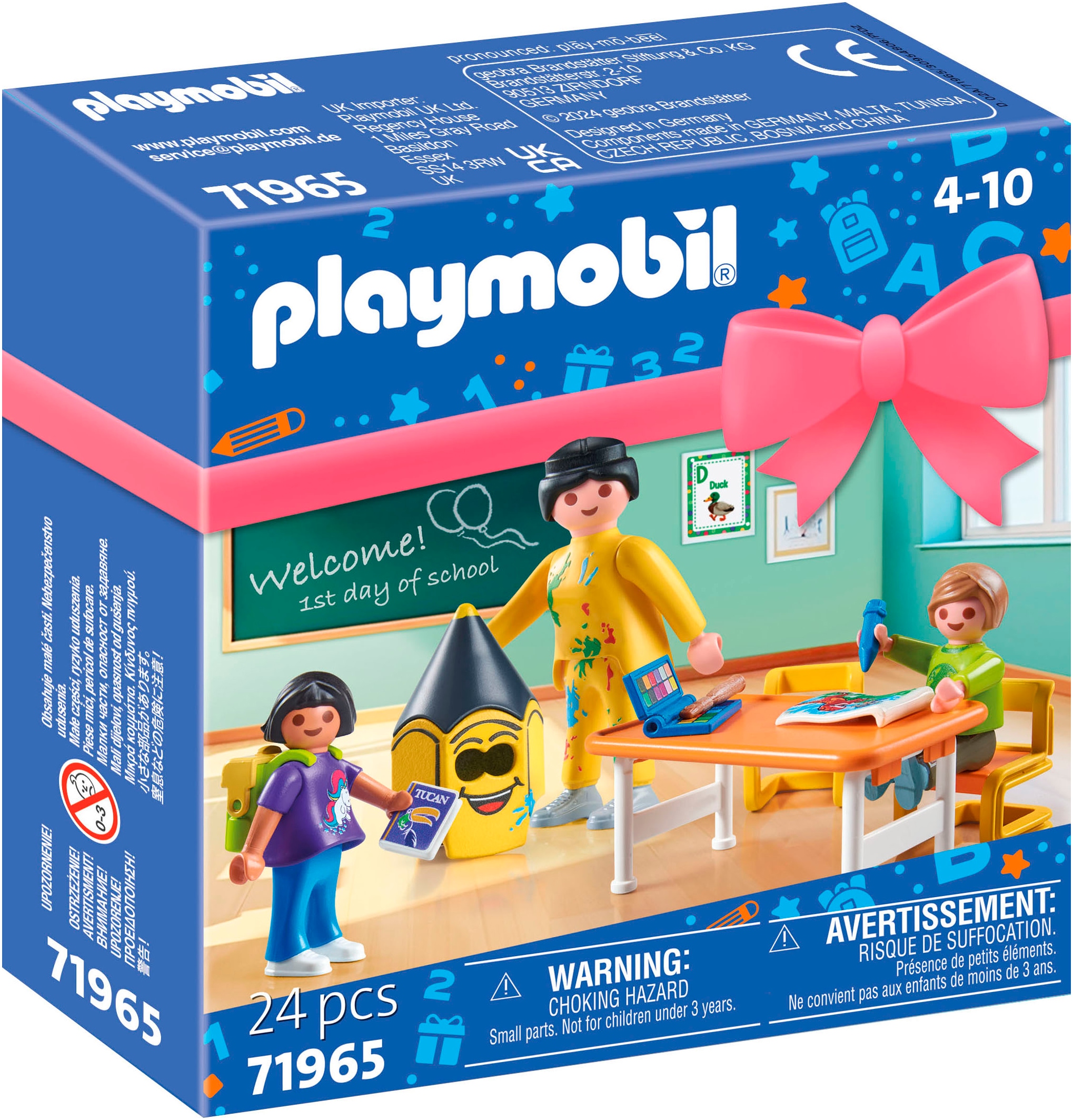 Playmobil® Konstruktions-Spielset »Erster Schultag (71965), Playmobil Gift Set«, (24 St.)