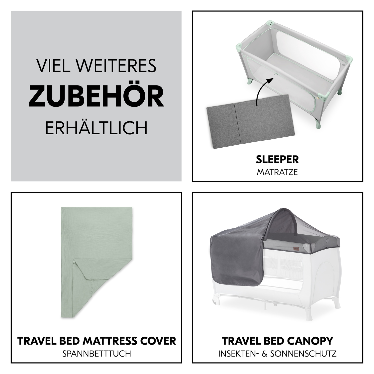 Hauck Baby-Reisebett »Dream N Play Plus, Dusty Mint«, Vorderausstieg