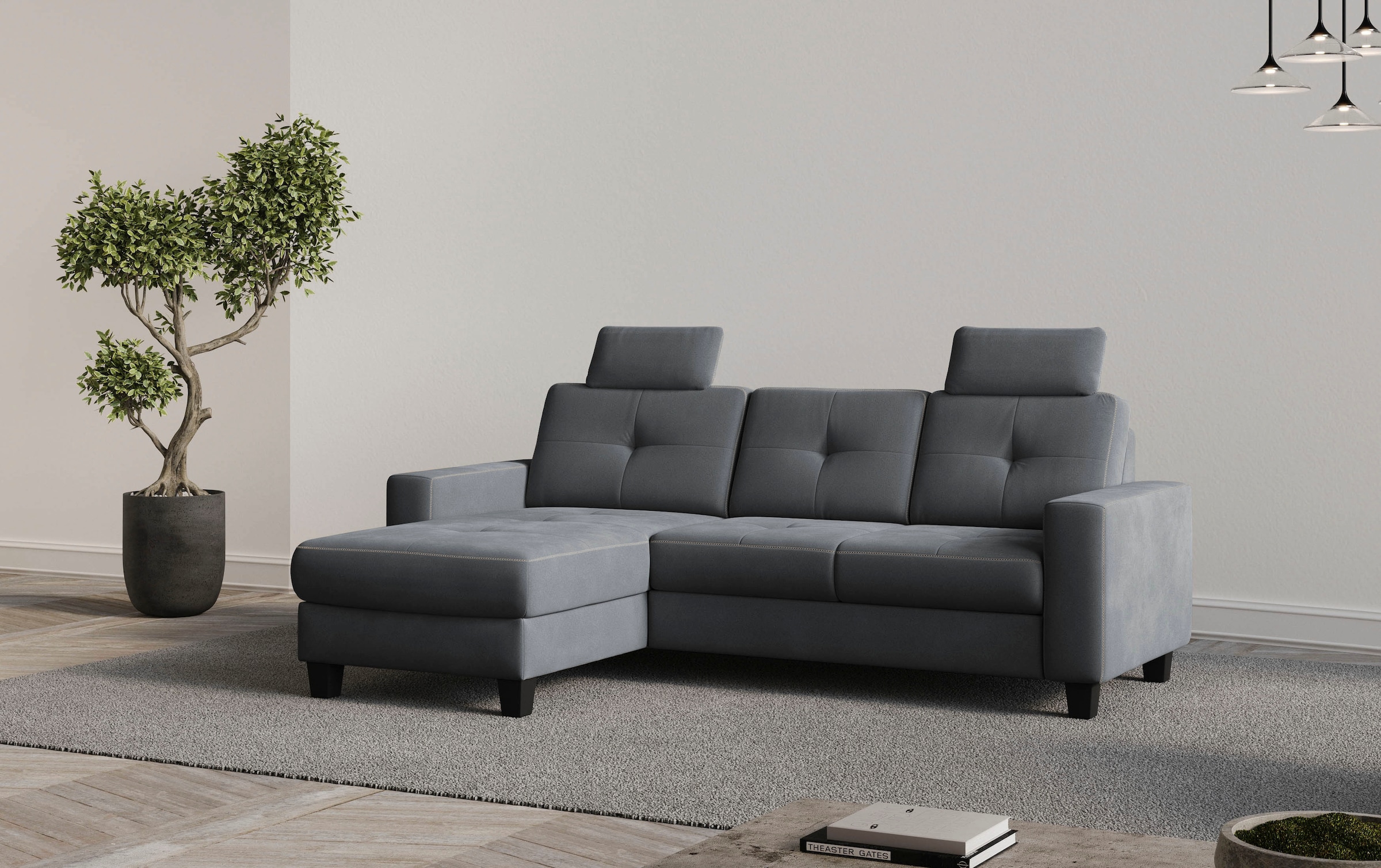 Places of Style Ecksofa »Varese L-Form«, wahlweise mit Bettfunktion und Bet günstig online kaufen