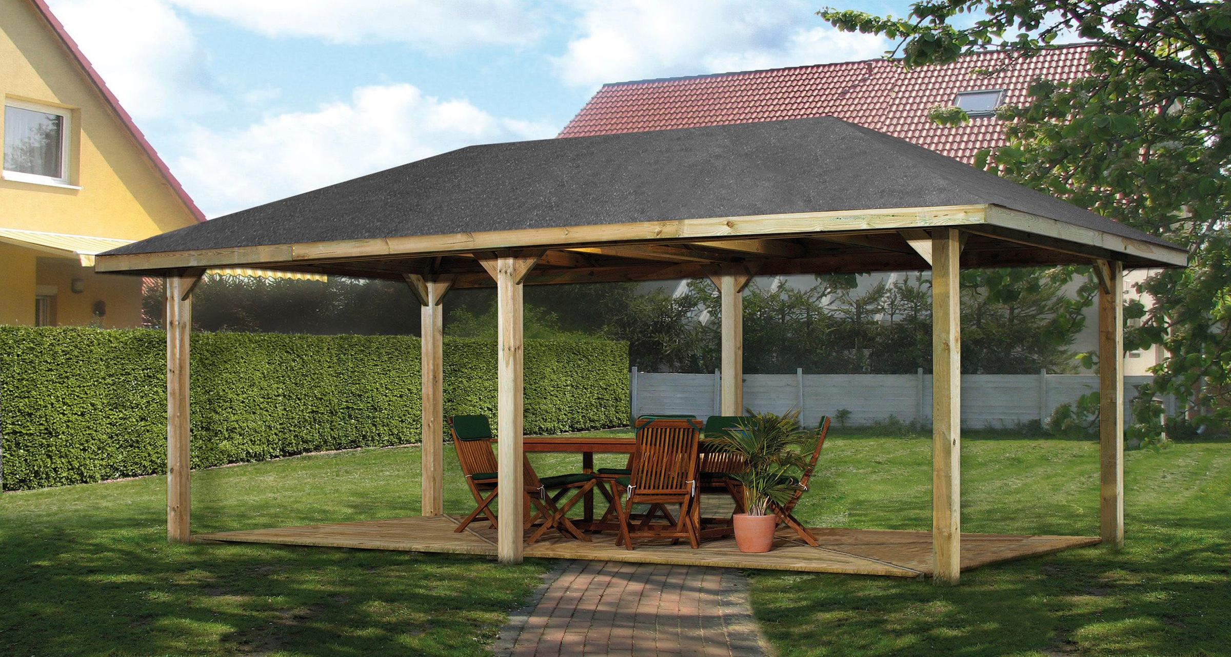 weka Pavillon »Gartenoase 651 B Gr.2«, 19 mm Massivholzdach