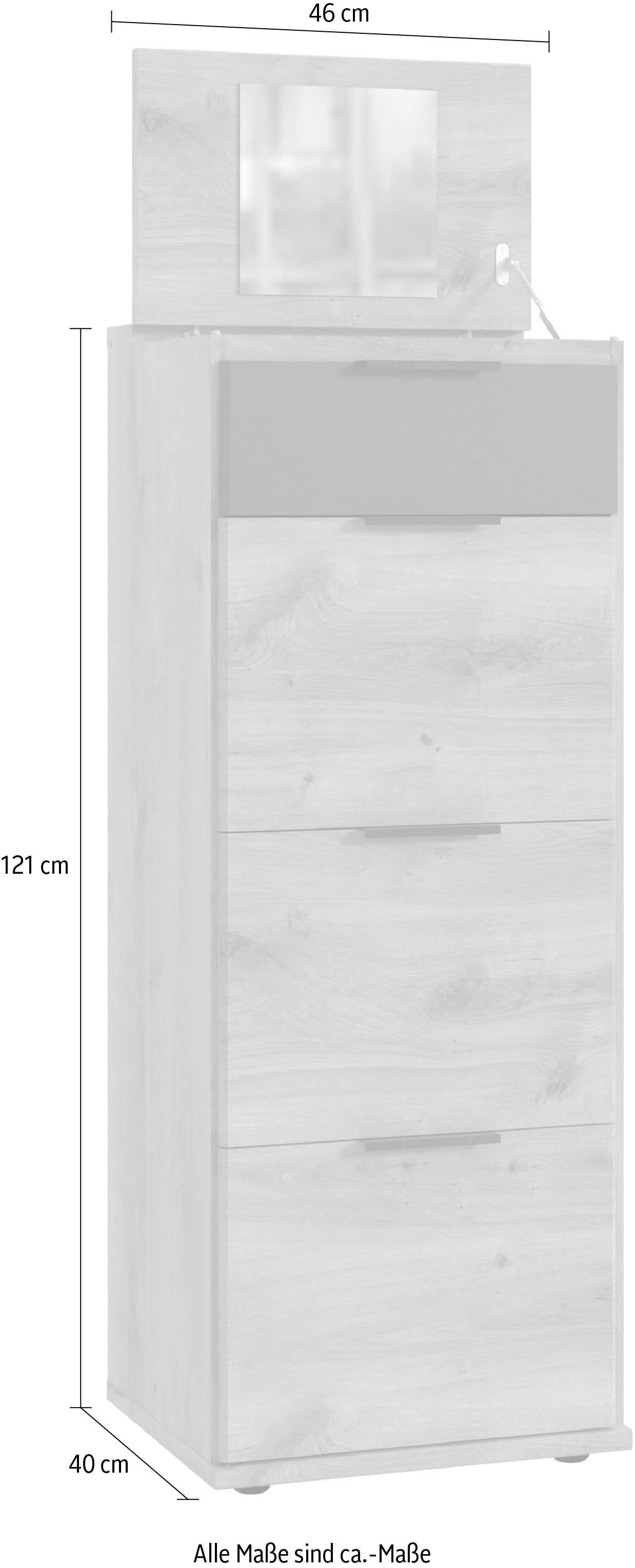 Wimex Hochkommode »Texel in der Breite 46cm, bestehend aus 4 Schubladen« Schubkastenschienen aus Metall