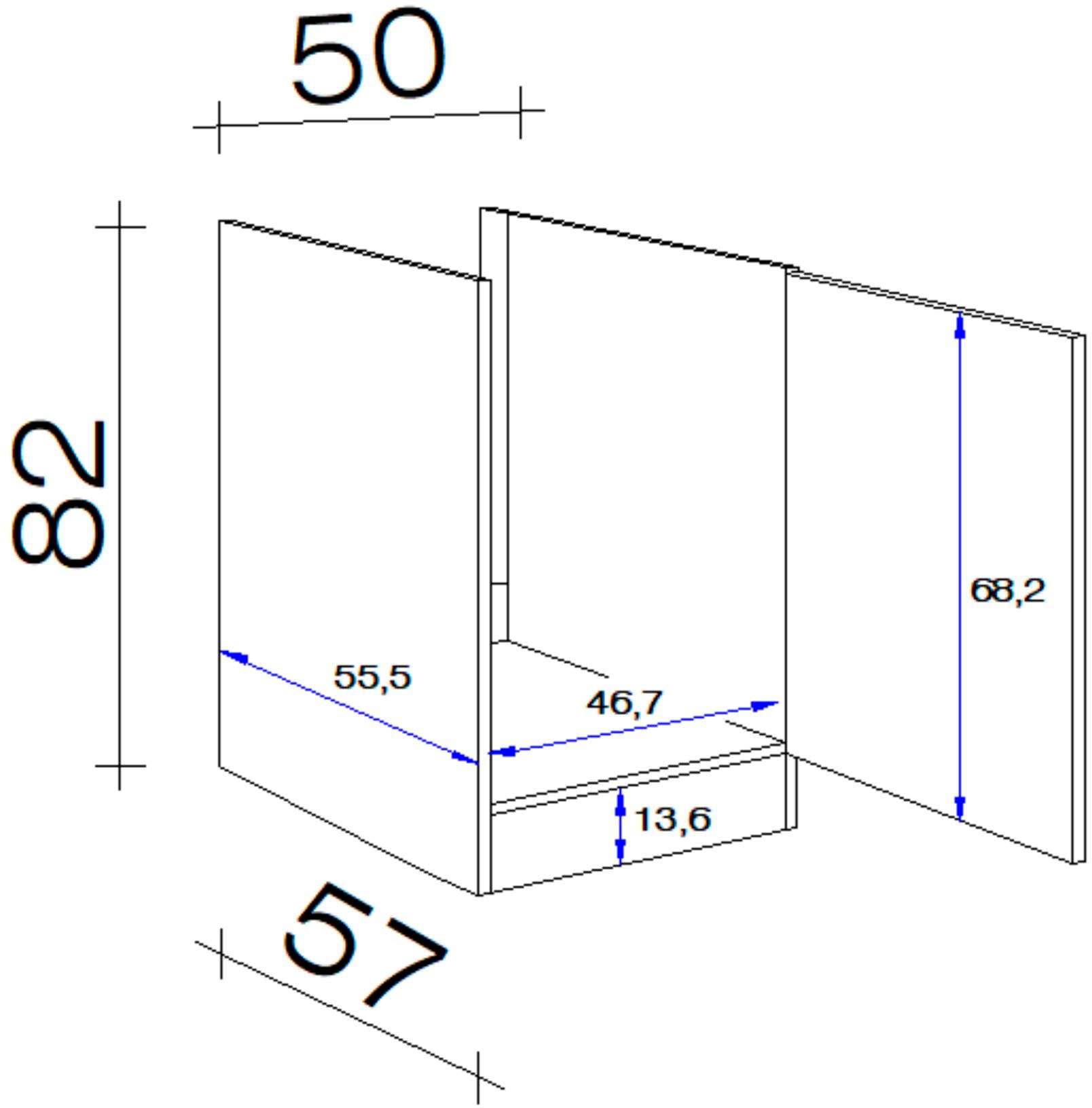 Flex-Well Spülenschrank »Nano«, (B x x auf bestellen T) H x Rechnung 82 x 57 cm 50