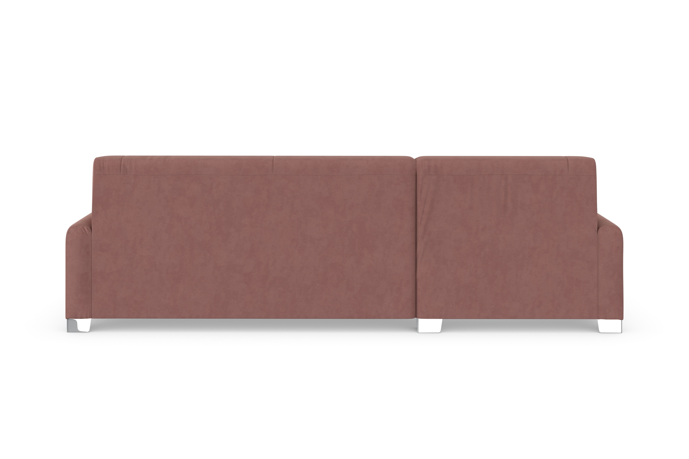 DOMO collection Ecksofa »Anzio L-Form, whlw. Bettfunktion, Federkern, hochwertig, Breite 271 cm«, Ohne Bettfunktion, Recamiere links, Samtoptik, malve